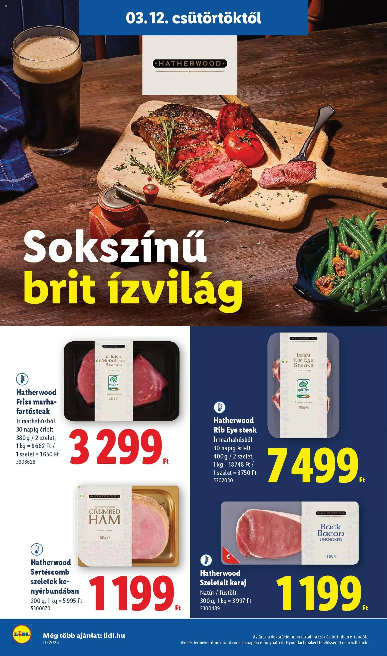 Lidl akciós ujság - amely érvényes a következő dátumtól: 12.03.2026 | Oldal: 34 | Termékek: Sertéscomb, Bacon, Karaj
