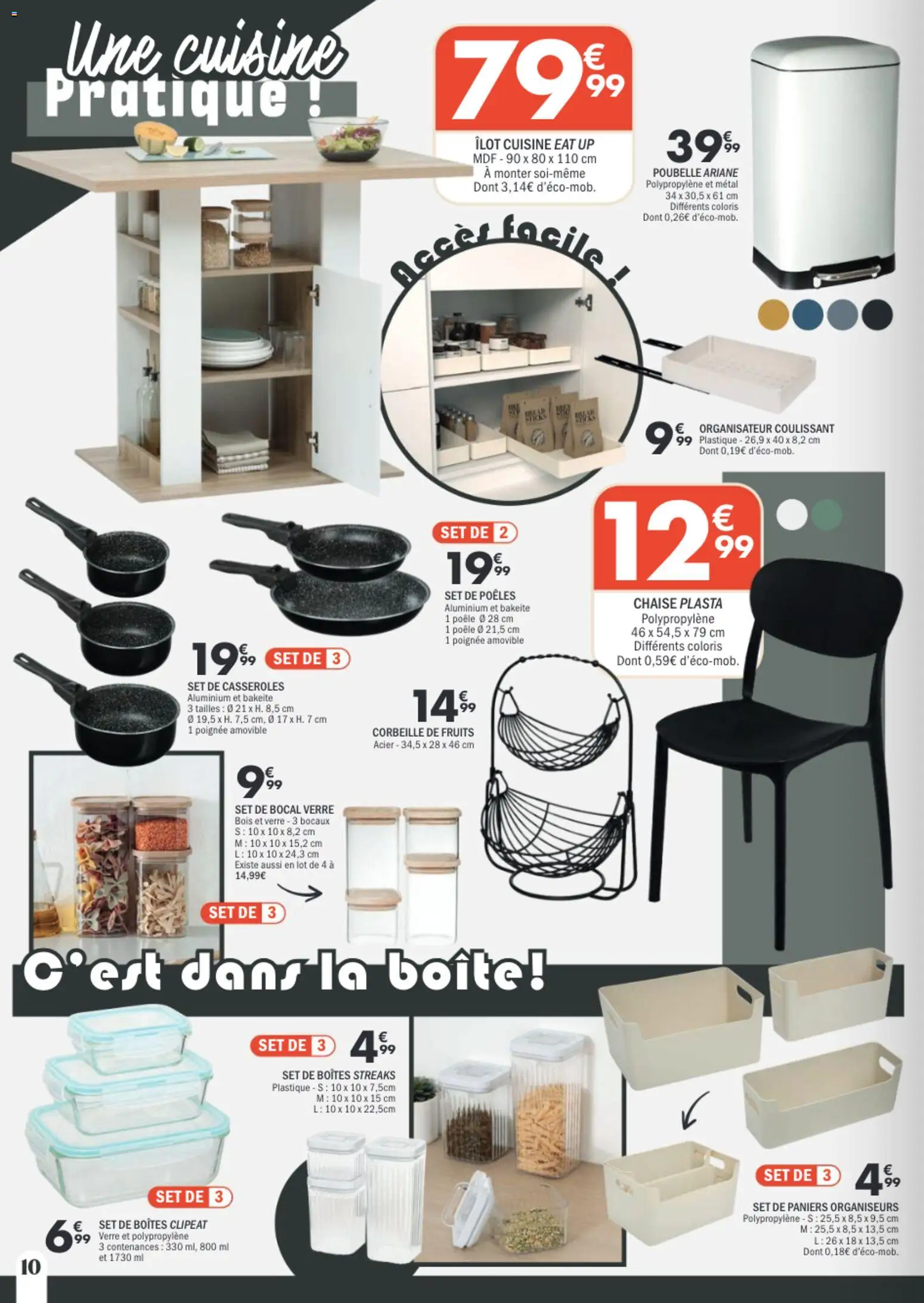 {H1} | Page: 10 | Produits: Poubelle, Poêle, Casseroles, Chaise