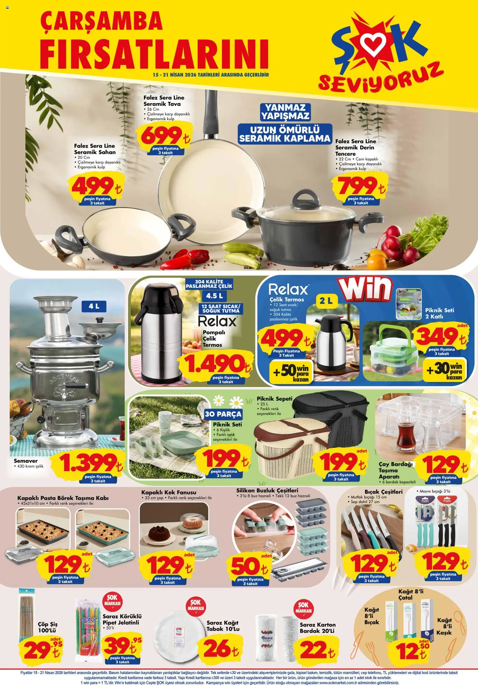 Şok Market Katalog - 15.04.2026 tarihinden itibaren geçerlidir | Sayfa: 5 | Ürünler: Çatal, Çay, Termos, Saat