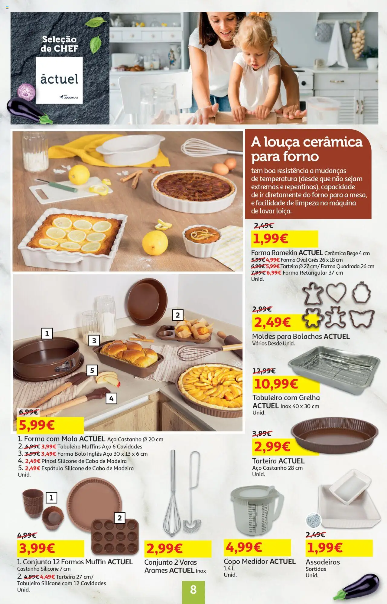 Auchan - Uma cozinha de Chef │ válido de 18.09.2025 | Página: 8 | Produtos: Forno, Cabo, Máquina de lavar, Pincel