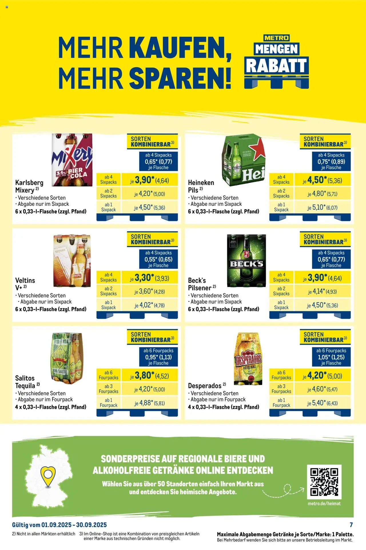Metro  Monats-Mix - gültig ab dem 01.09.2025 | Seite: 7 | Produkte: Bier, Tequila, Desperados, Veltins
