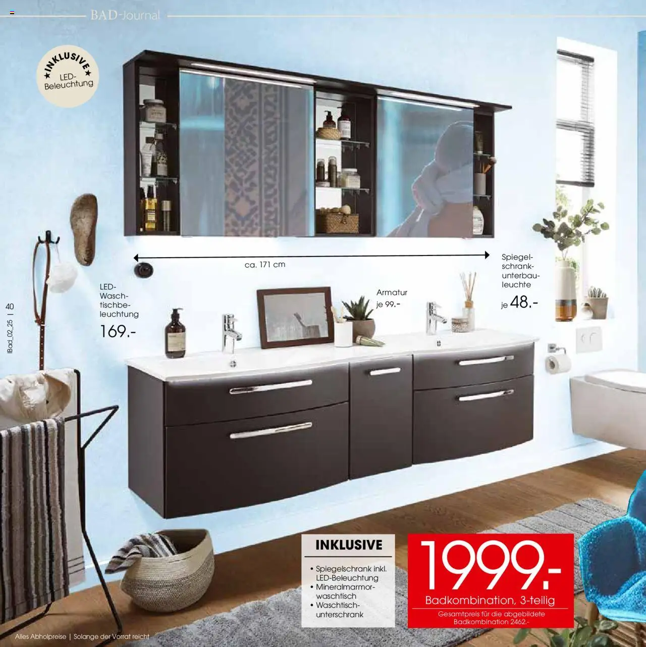 Zurbrüggen - Bad Spezial – gültig ab 11.06.2025 | Seite: 40 | Produkte: Schrank, Spiegel, Waschtisch, Spiegelschrank