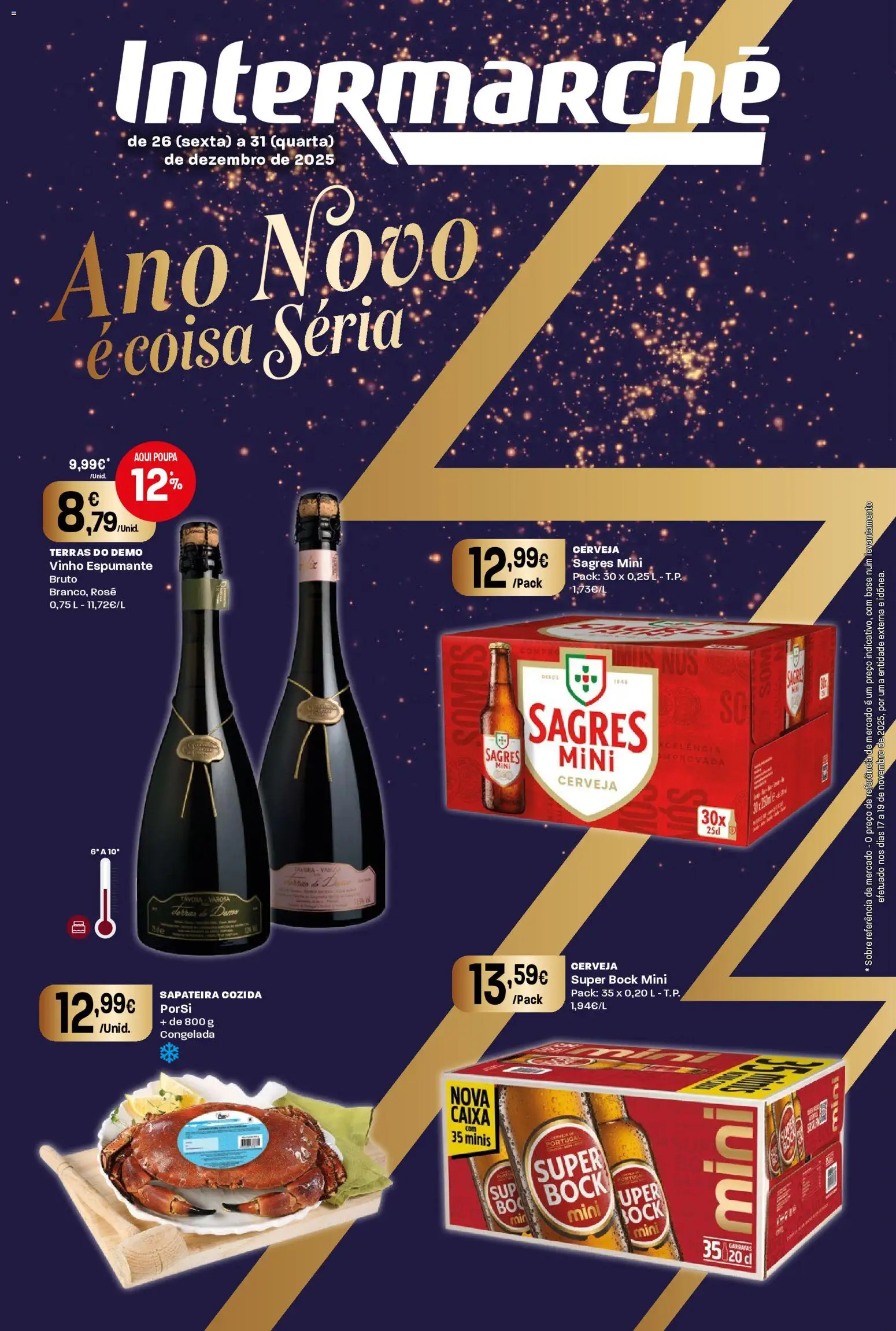 Intermarché Folheto Mini │ válido de 26.12.2025 | Página: 1 | Produtos: Espumante, Caixa, Vinho, Sapateira