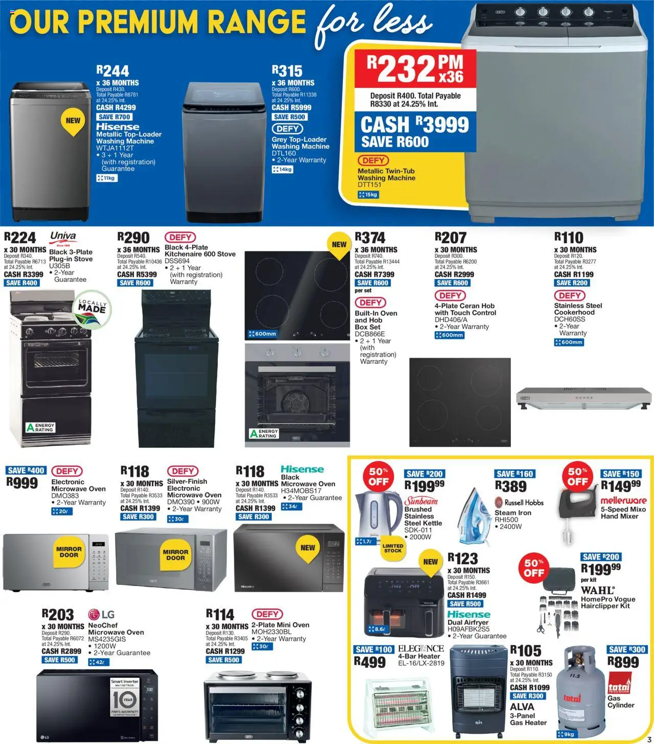 OK Furniture Catalogue │ valid from 17.06.2025 | Page: 3 | Products: Washing machine, Hob, Mixer, Microwave