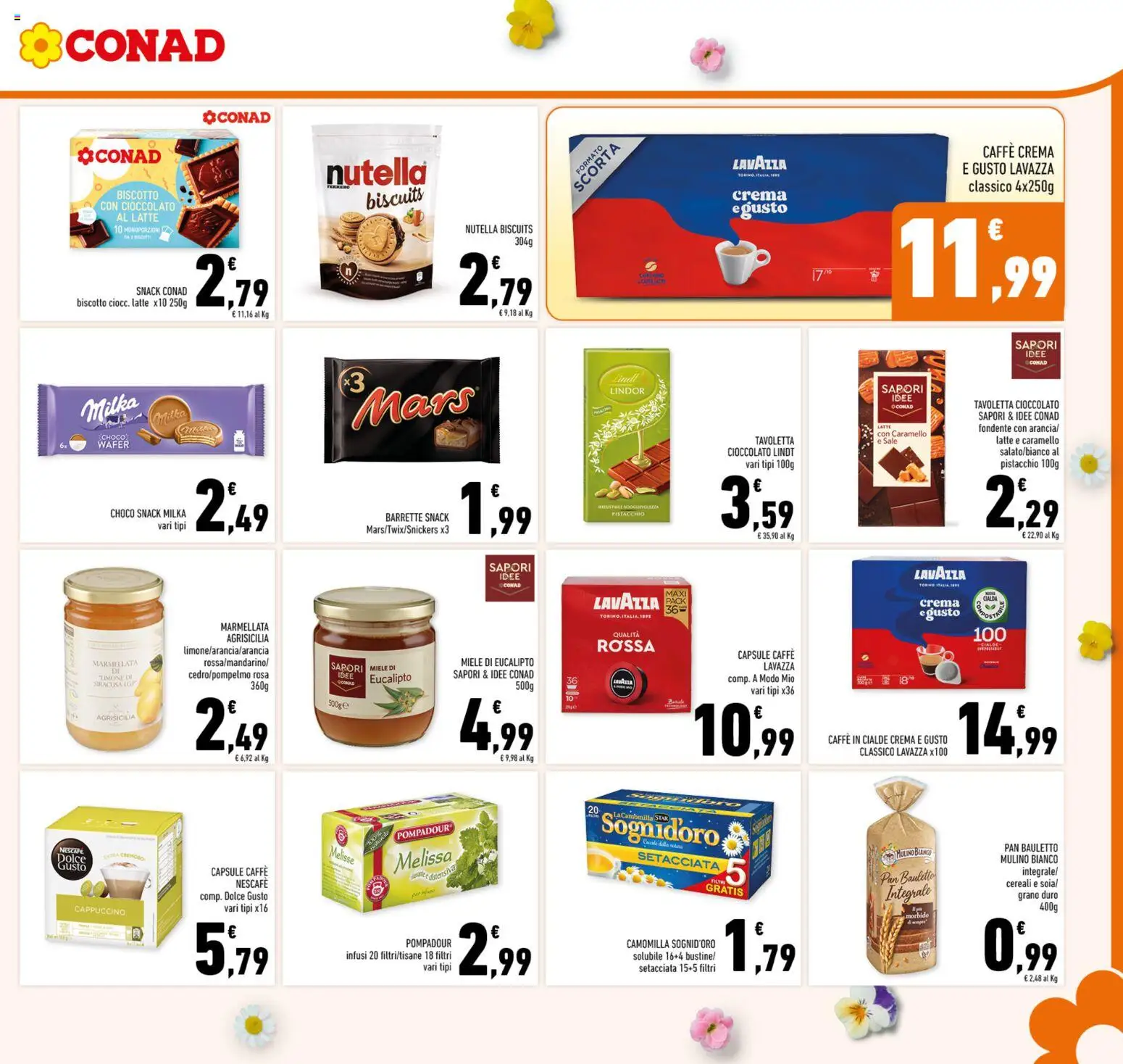 Volantino Conad del 25.03.2026 | Pagina: 17 | Prodotti: Cioccolato, Limone, Nutella, Lavazza