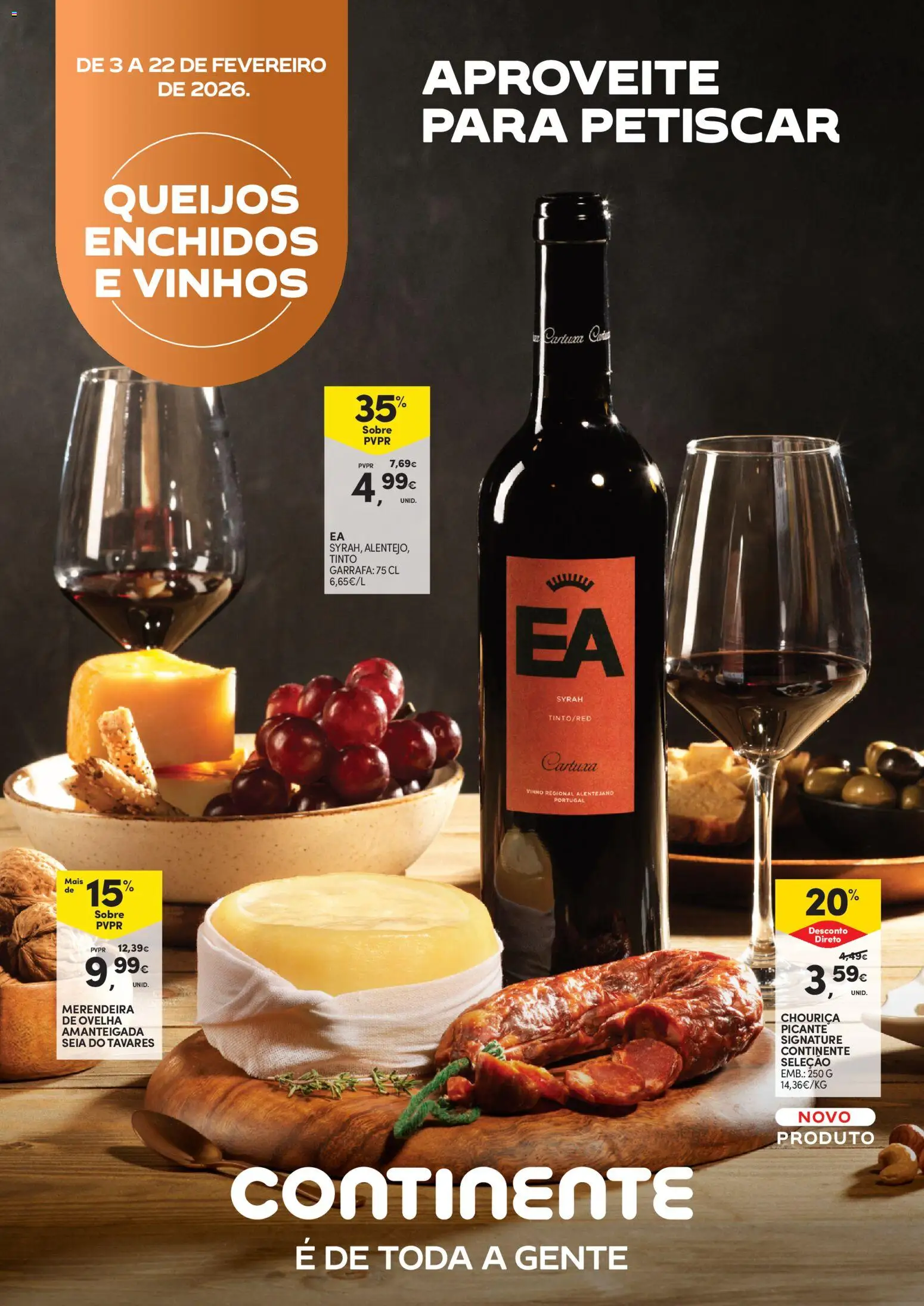 Continente - Queijos, Enchidos e Vinhos Aproveite para petiscar │ válido de 03.02.2026 | Página: 1 | Produtos: Vinho