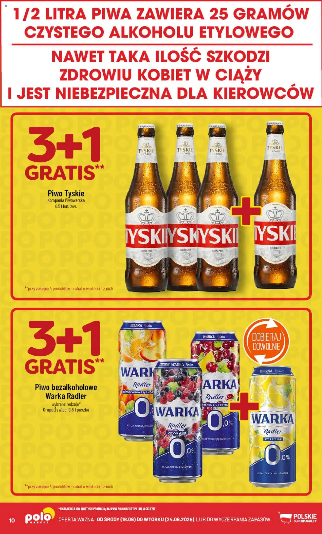 POLOmarket Gazetka od 18.06.2025 | Strona: 10 | Produkty: Brzoskwinia, Tyskie, Piwo, Owoce
