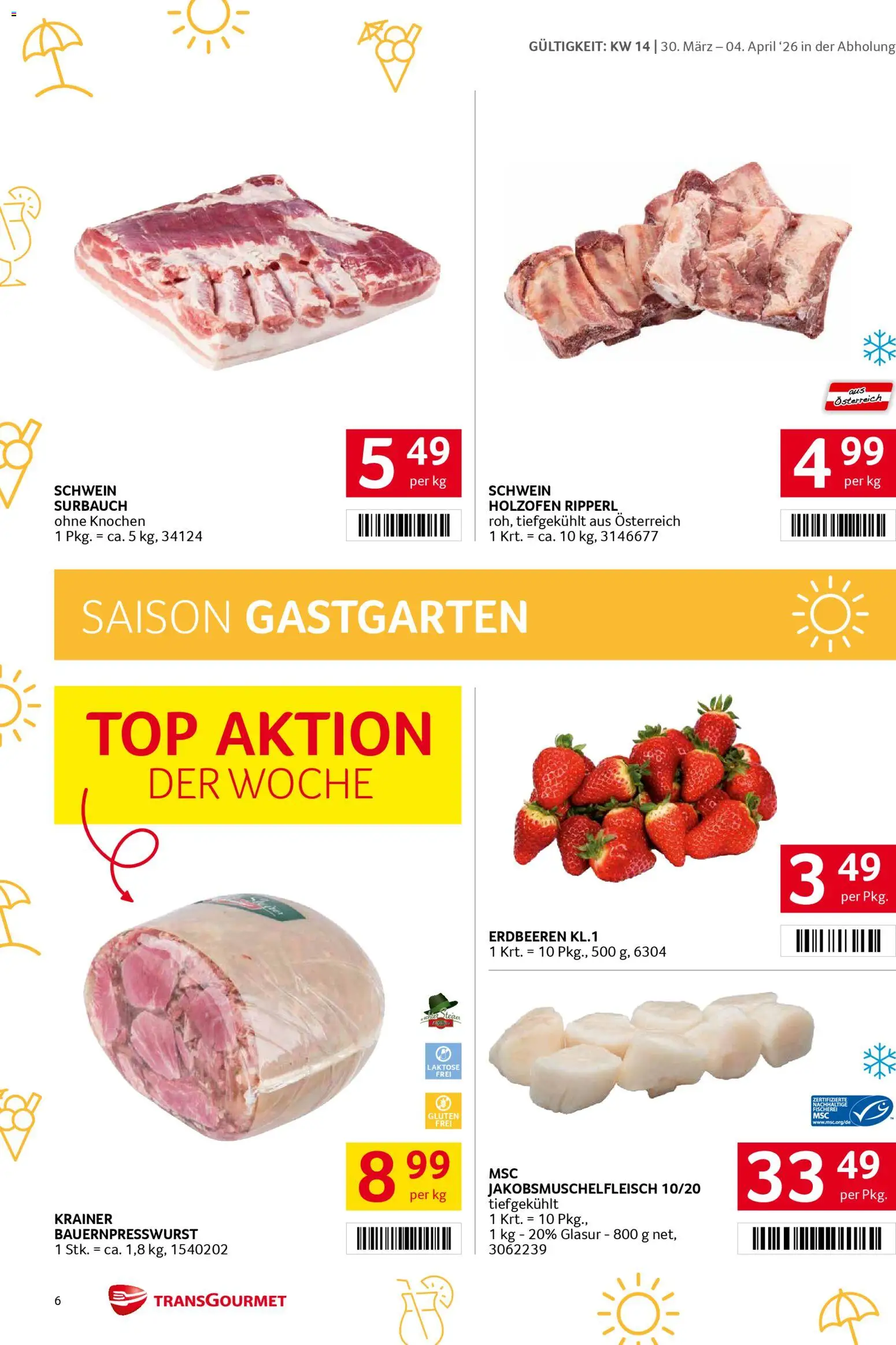 Transgourmet Flugblatt gültig ab 30.03.2026 | Seite: 6 | Produkte: Erdbeeren