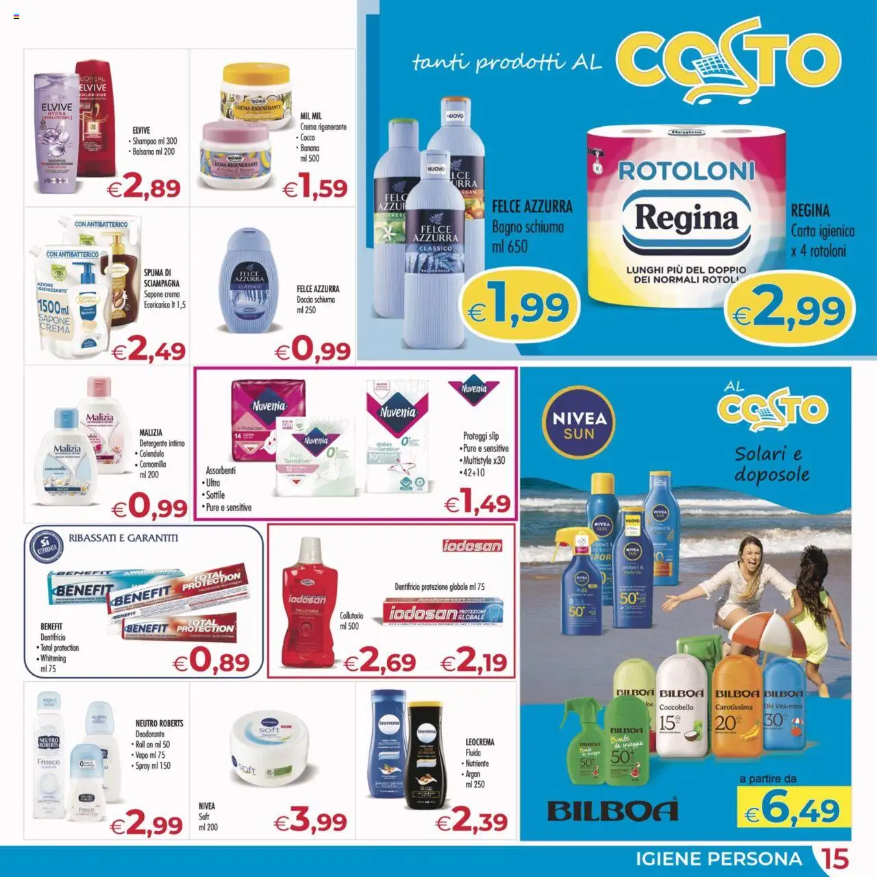 Volantino MerSi Supermercati del 16.08.2025 | Pagina: 15 | Prodotti: Carta igienica, Deodorante, Collutorio, Proteggi slip