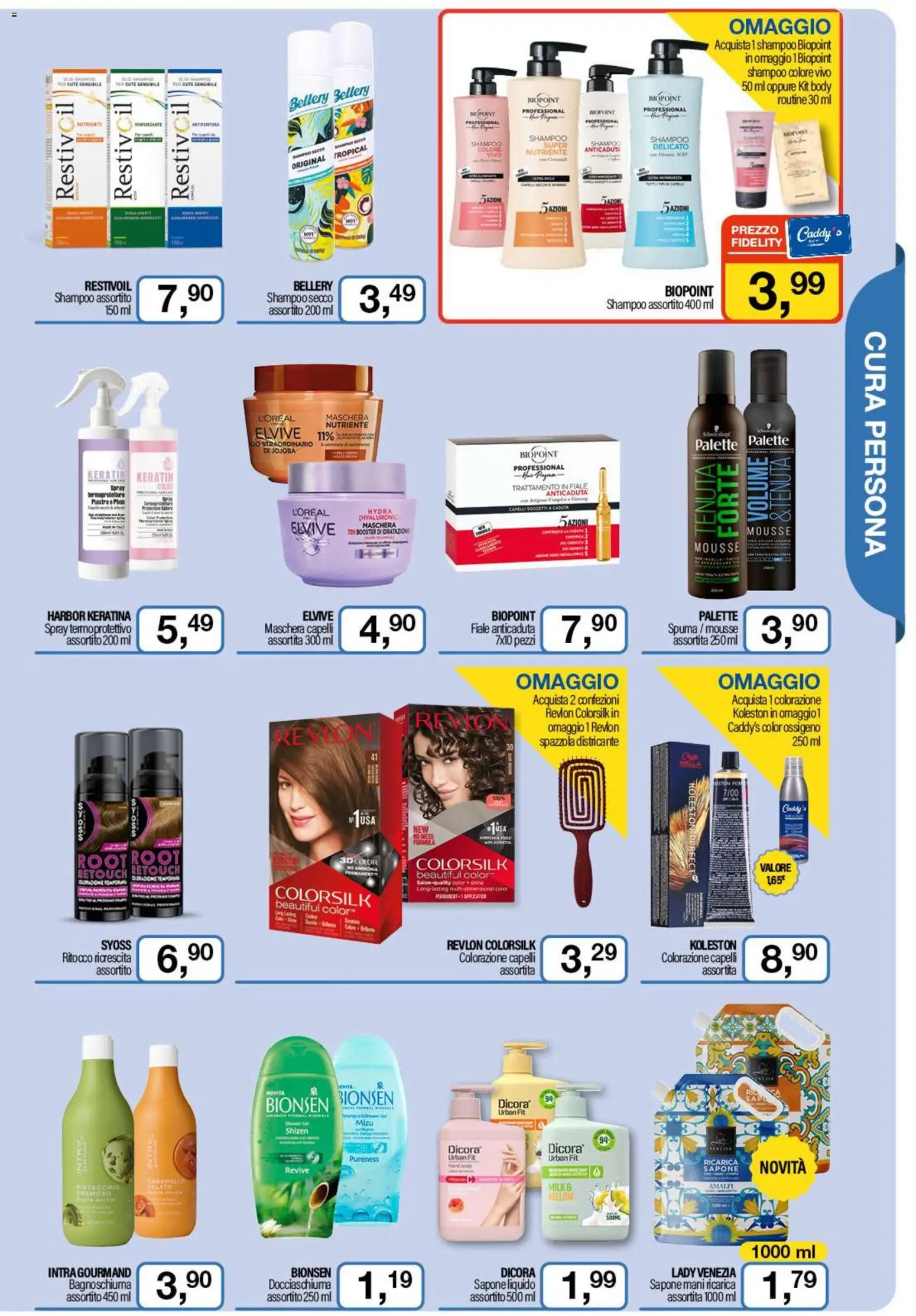Volantino Caddy's del 23.10.2025 | Pagina: 5 | Prodotti: Spazzola, Sapone, Bagnoschiuma, Colorazione capelli