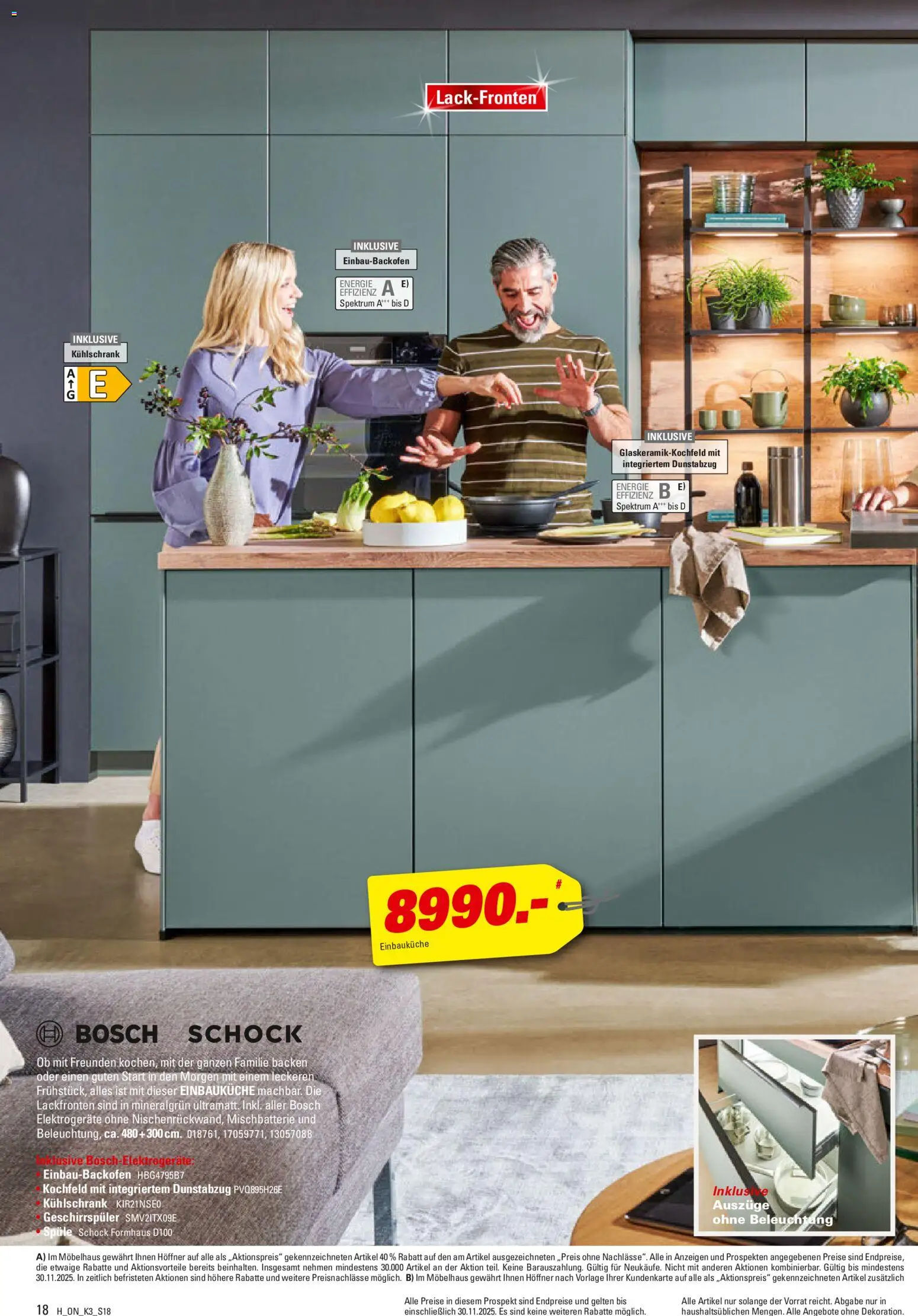 Höffner Prospekt 	 – gültig ab 03.11.2025 | Seite: 18 | Produkte: Bosch, Einbauküche, Kochfeld, Dunstabzug