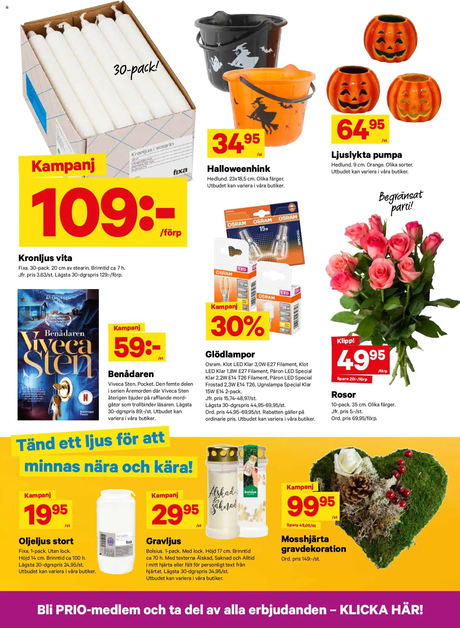 City Gross reklamblad aktuell från 27.10.2025 | Sida: 9 | Produkter: Galler, Ljus, Pumpa