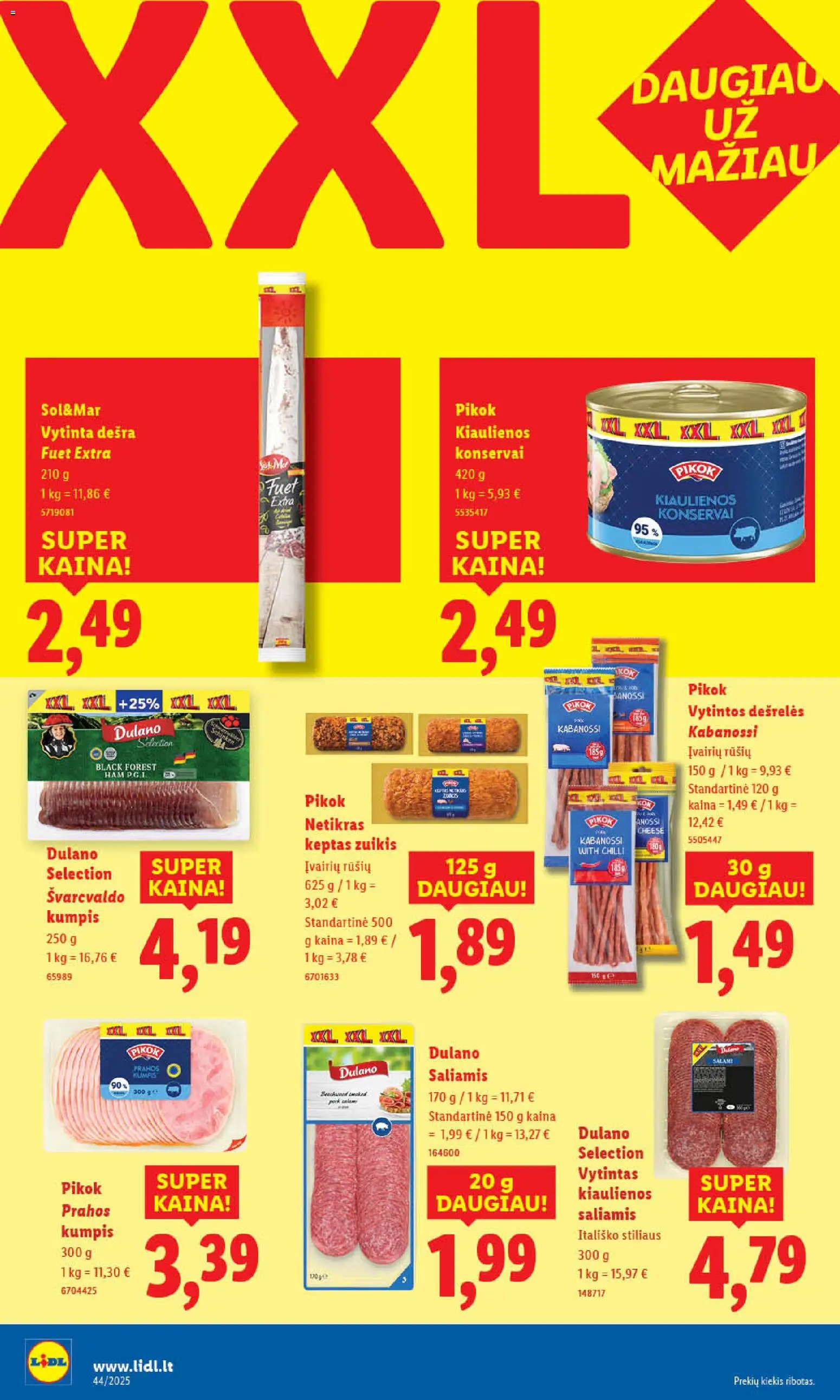 LIDL akcijos nuo 27.10.2025 | Puslapis: 18 | Prekių: Kiaulienos, Dešrelės, Saliamis, Dešra
