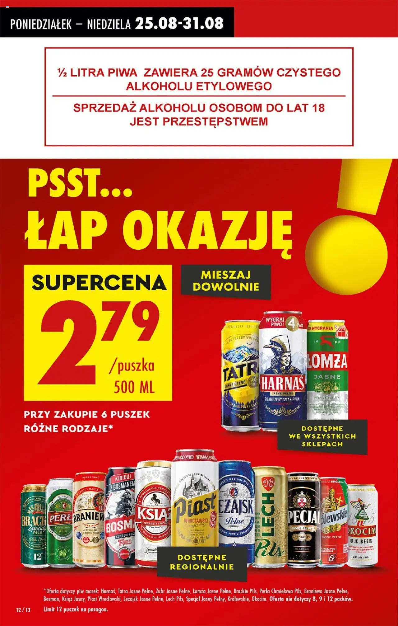 Biedronka gazetka od 25.08.2025 | Strona: 14 | Produkty: Harnaś, Piwo