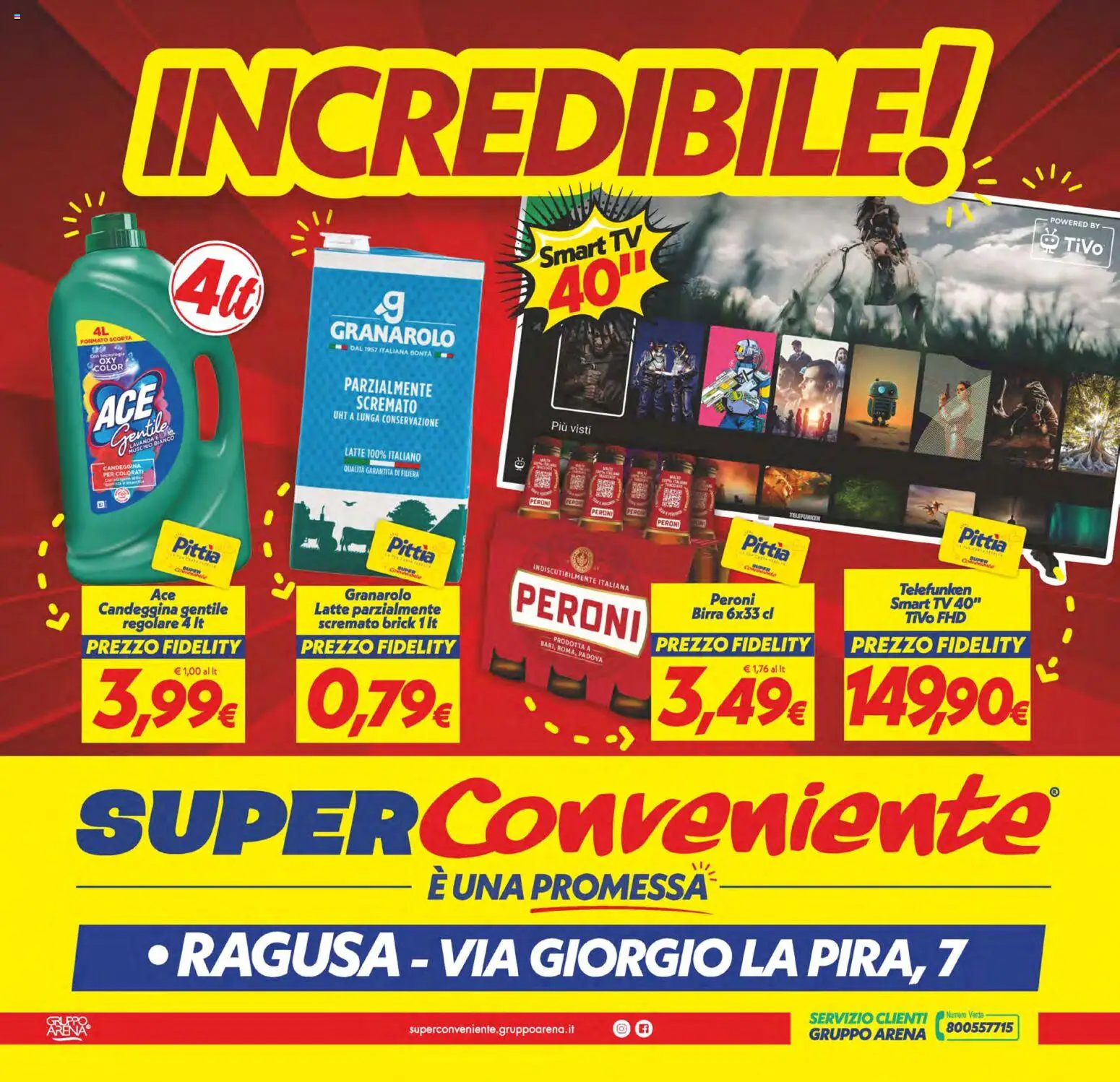 Volantino SuperConveniente del 03.02.2026 | Pagina: 24 | Prodotti: Birra, smart TV, Candeggina, Latte
