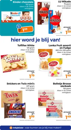 Trekpleister folder - Voorbeeld van een folder van Trekpleister, geldig van 17.03.2026 | Pagina: 72 | Producten: Eieren, Twix, Snickers, Fruit