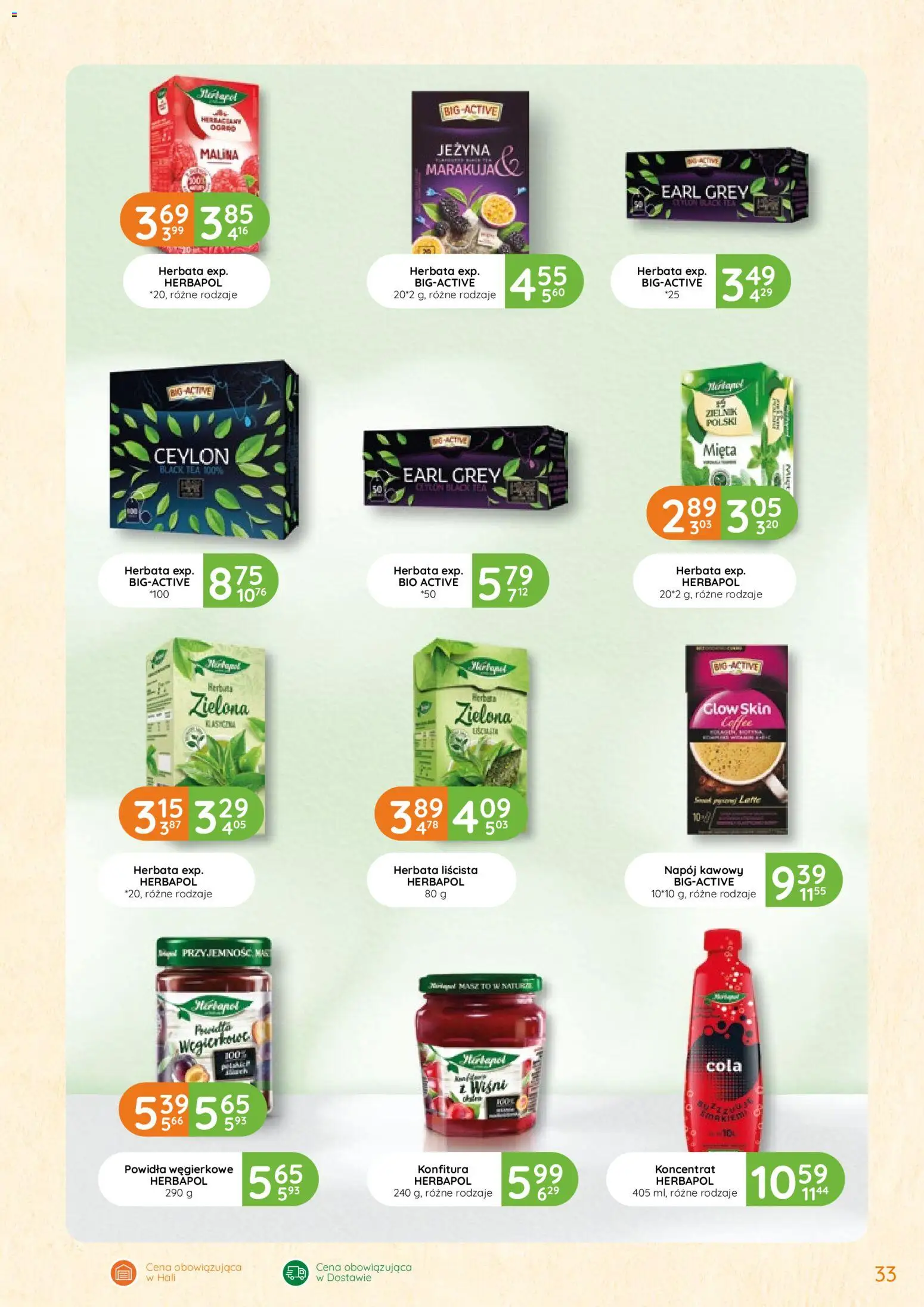 Eurocash Gazetka - Oferta Handlowa od 12.02.2026 | Strona: 33 | Produkty: Malina, Mięta, Powidła, Herbata