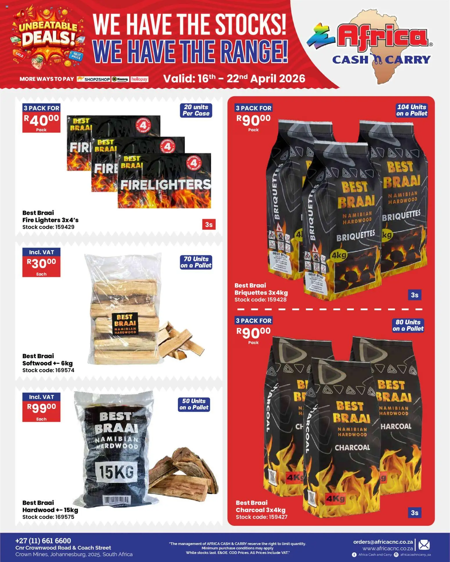 New Africa Cash & Carry catalogue – valid from 16.04.2026 | Page: 33 | Products: Bra, Case, Stock