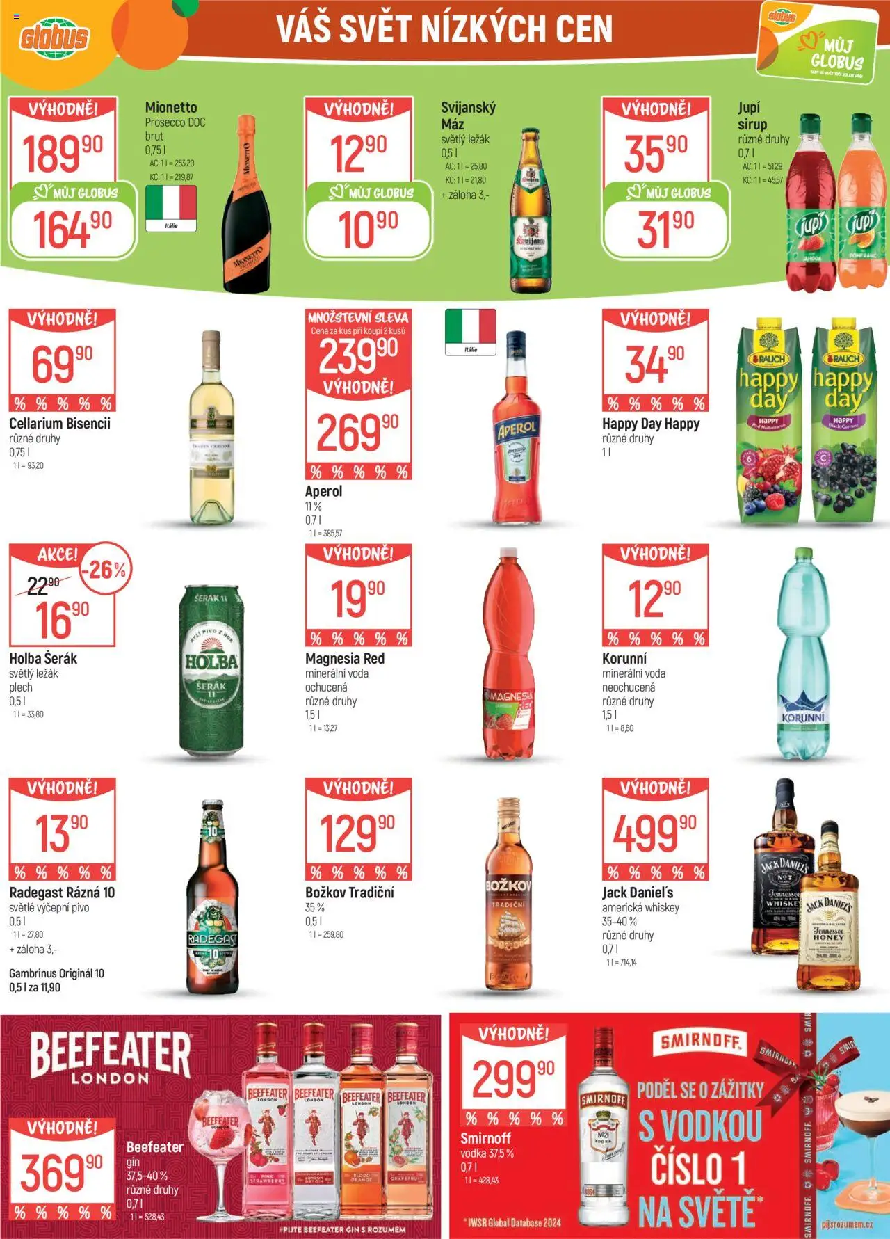Globus leták - Olomouc od 10.09.2025 | Strana: 25 | Produkty: Holba šerák, Whiskey, Sirup, Radegast