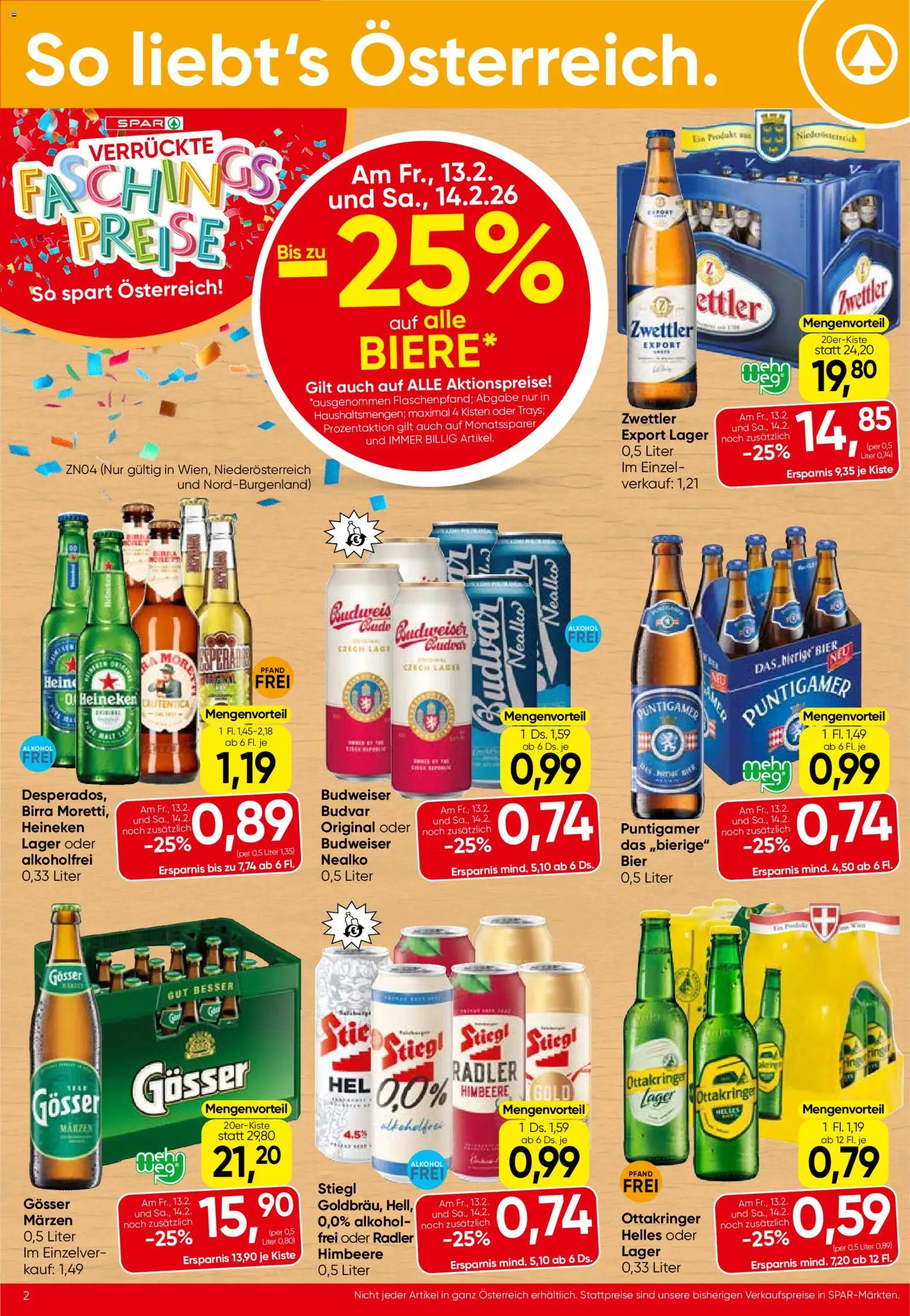 Spar Flugblatt - Niederösterreich gültig ab 12.02.2026 | Seite: 2 | Produkte: Himbeere, Bier