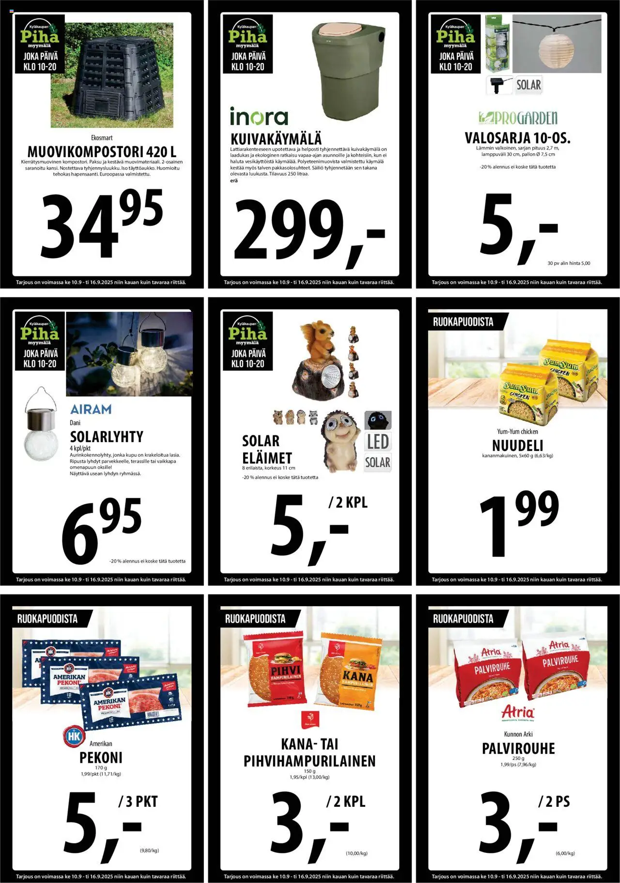 Tuuri tarjoukset – voimassa 10.09.2025 alkaen | Sivu: 19 | Tuotteet: Kana, Pekoni, Pihvi, Hampurilainen