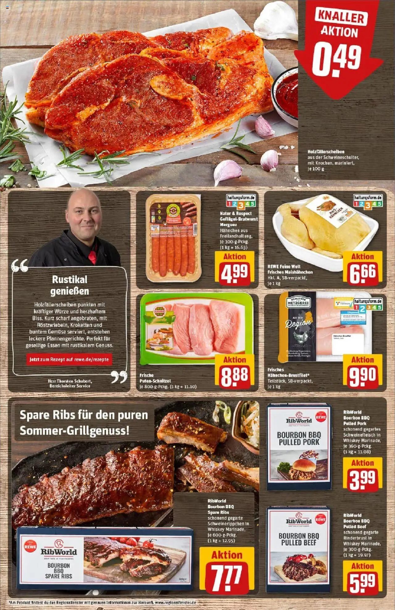 Rewe prospekt Schwerin	 - gültig ab dem 20.07.2025 | Seite: 8 | Produkte: Gemüse, Putenschnitzel, Schweinefleisch, Bourbon