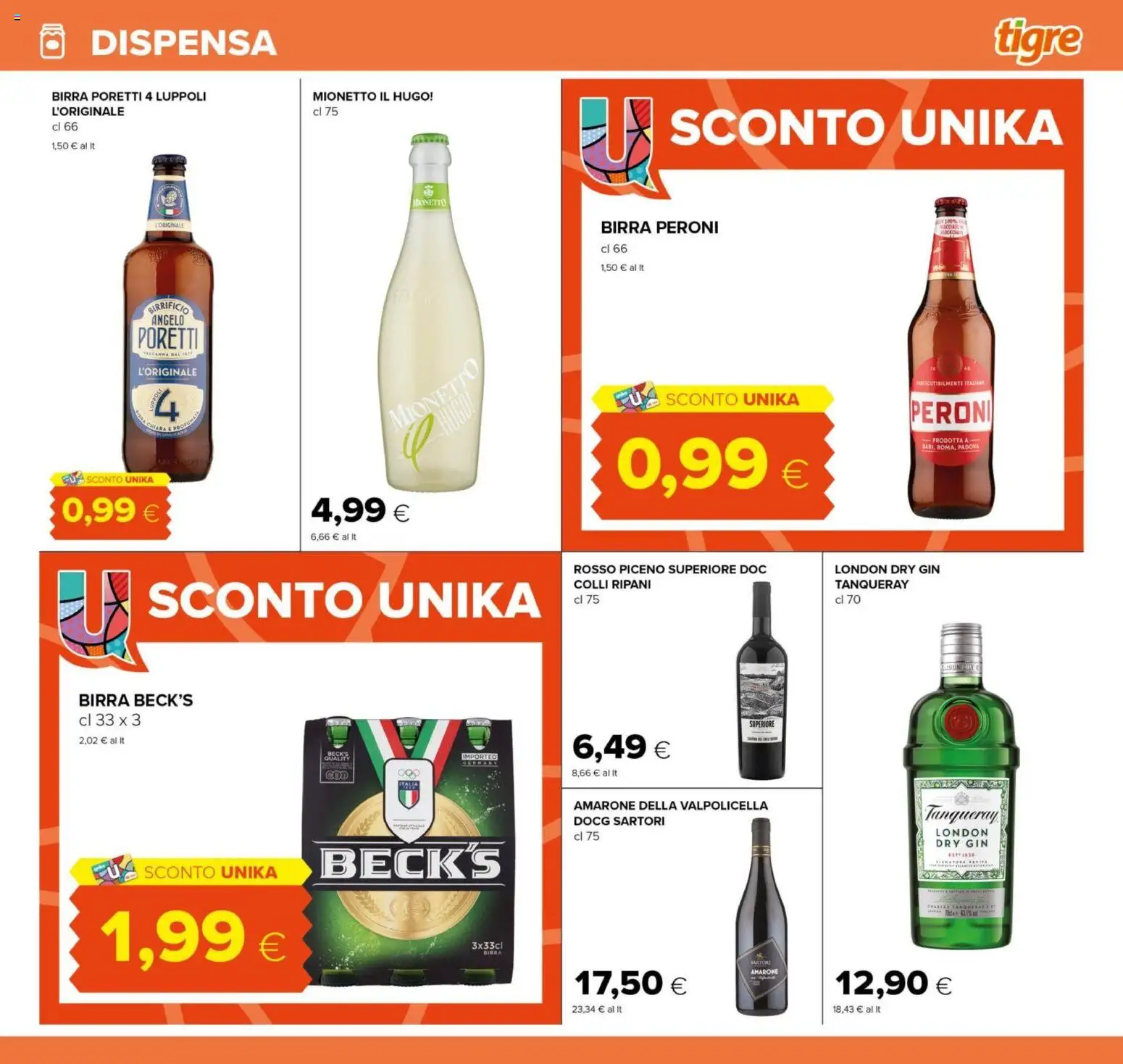 Volantino Tigre del 07.04.2026 | Pagina: 19 | Prodotti: Birra, Gin