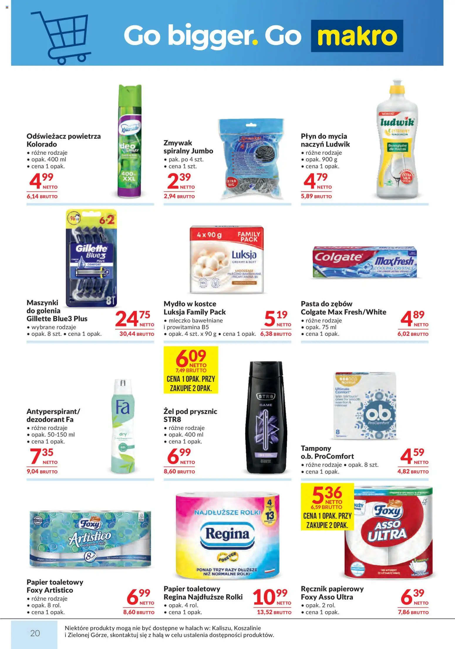Makro gazetka od 07.04.2026 | Strona: 20 | Produkty: Papier toaletowy, Rolki, Dezodorant, Ręcznik papierowy