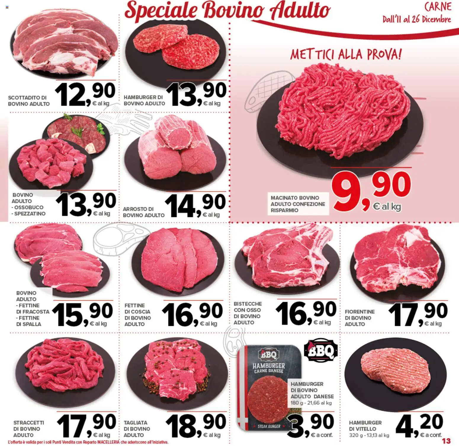 Volantino Todis del 11.12.2025 | Pagina: 13 | Prodotti: Arrosto, Vitello, Hamburger, Ossobuco