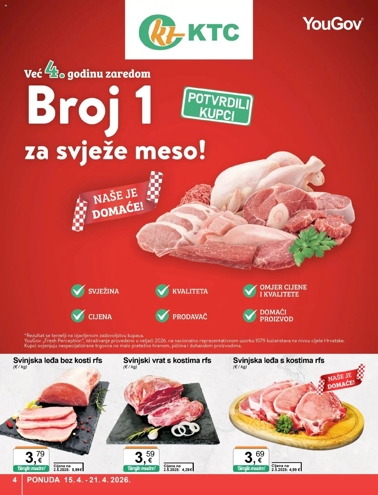 KTC katalog | vrijedi od 15.04.2026 | Stranica: 4 | Proizvodi: Svinjski vrat, Meso