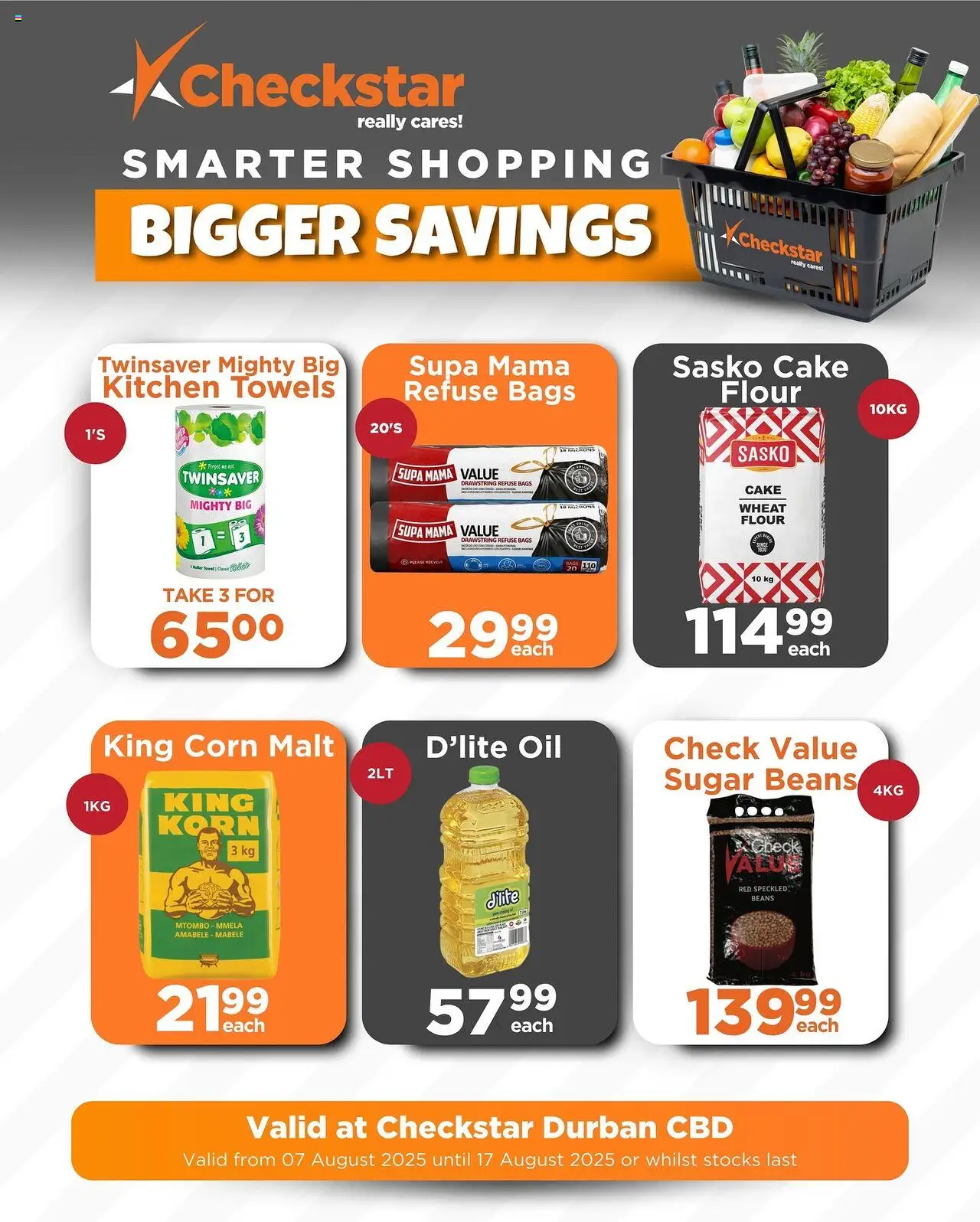 Check Star Specials │ valid from 07.08.2025 | Page: 4 | Products: Beans, Oil, Refuse bags, Sugar