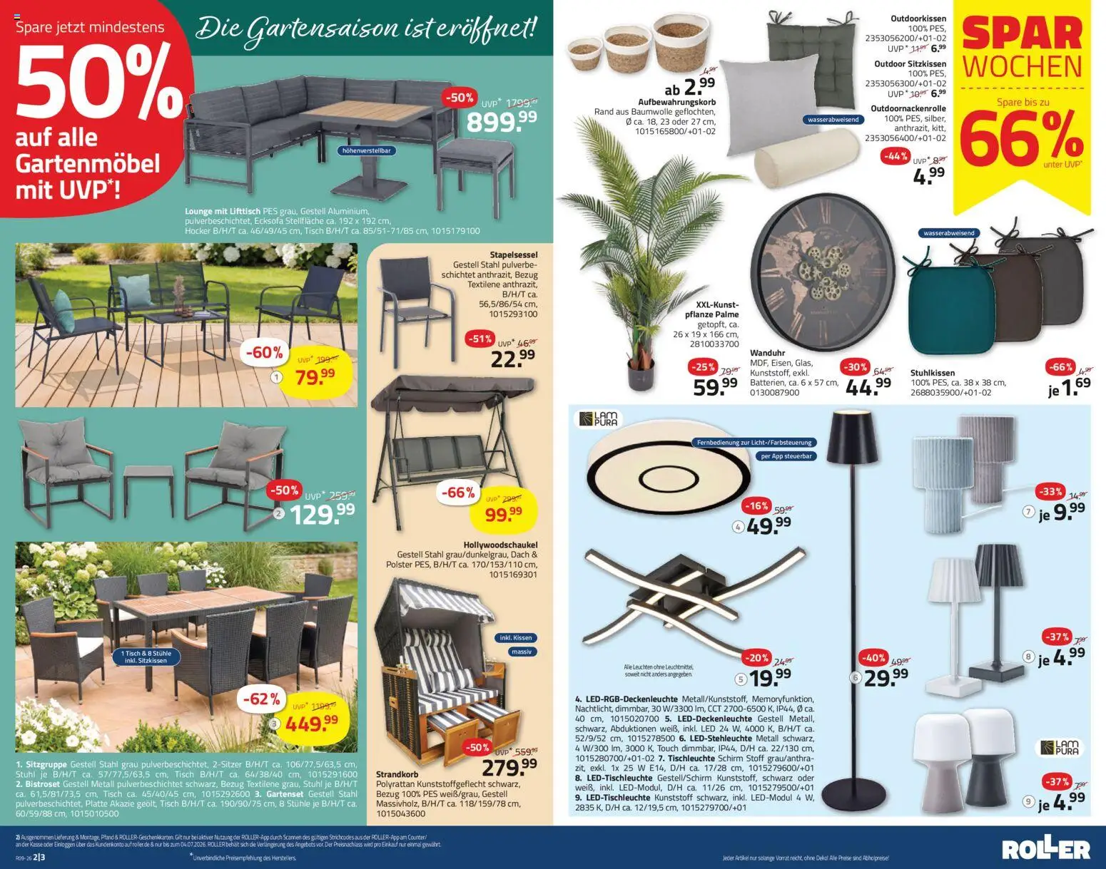 Roller Prospekt 	 – gültig ab 22.02.2026 | Seite: 3 | Produkte: Ecksofa, Kissen, Tisch, Gartenmöbel
