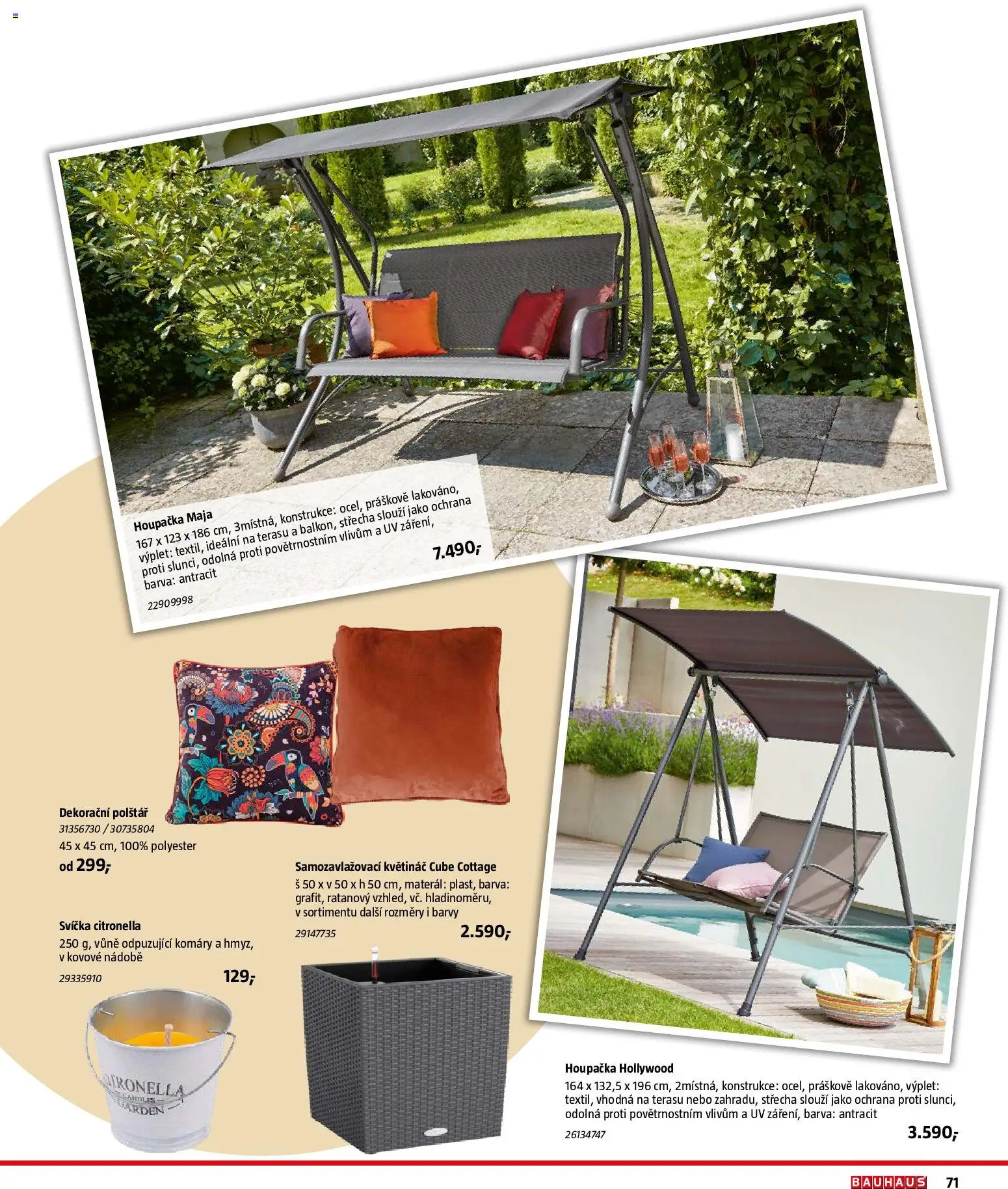 Bauhaus katalog Záhradní nábytek od 08.04.2026 | Strana: 71 | Produkty: Svíčka, Polštář, Květináč, Barvy