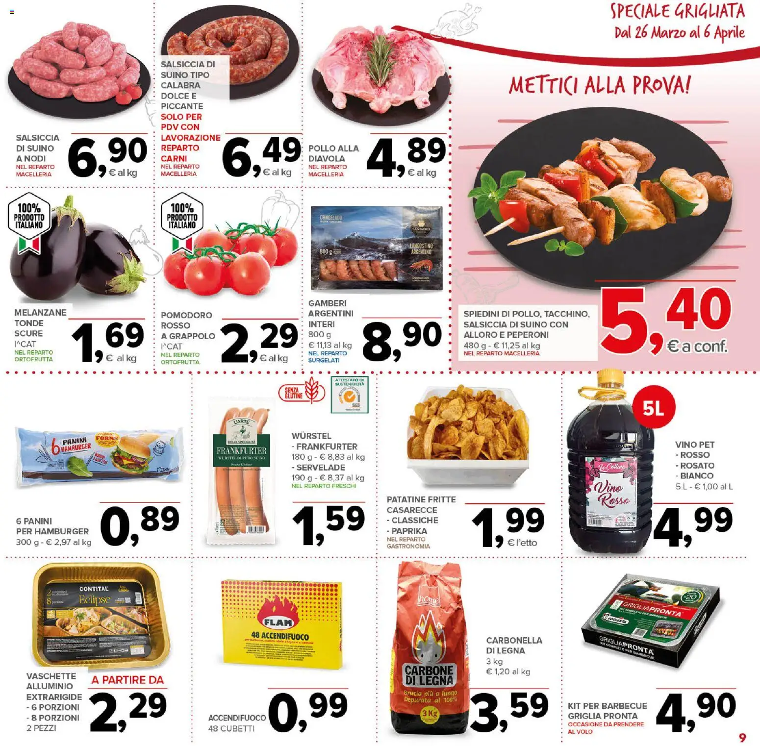 Volantino Todis del 26.03.2026 | Pagina: 9 | Prodotti: Pollo, Suino, Barbecue, Wurstel
