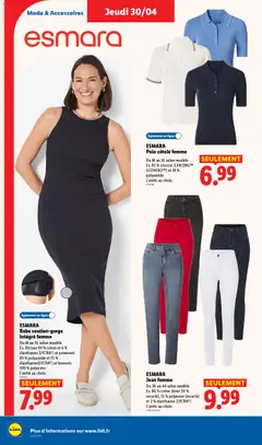 LIDL - Prévisualisation de ESMARA Robe soutien-gorge intégré femme, Du M au XL selon modèle Ex. Dessus 94% coton et 6% élasthanne (LYCRA®) et powernet 85% polyamide et 15% élasthanne (LYCRA®) et bonnets 100% polyester L'unité au choix. valide à partir de 30.04.2026 | Page: 38