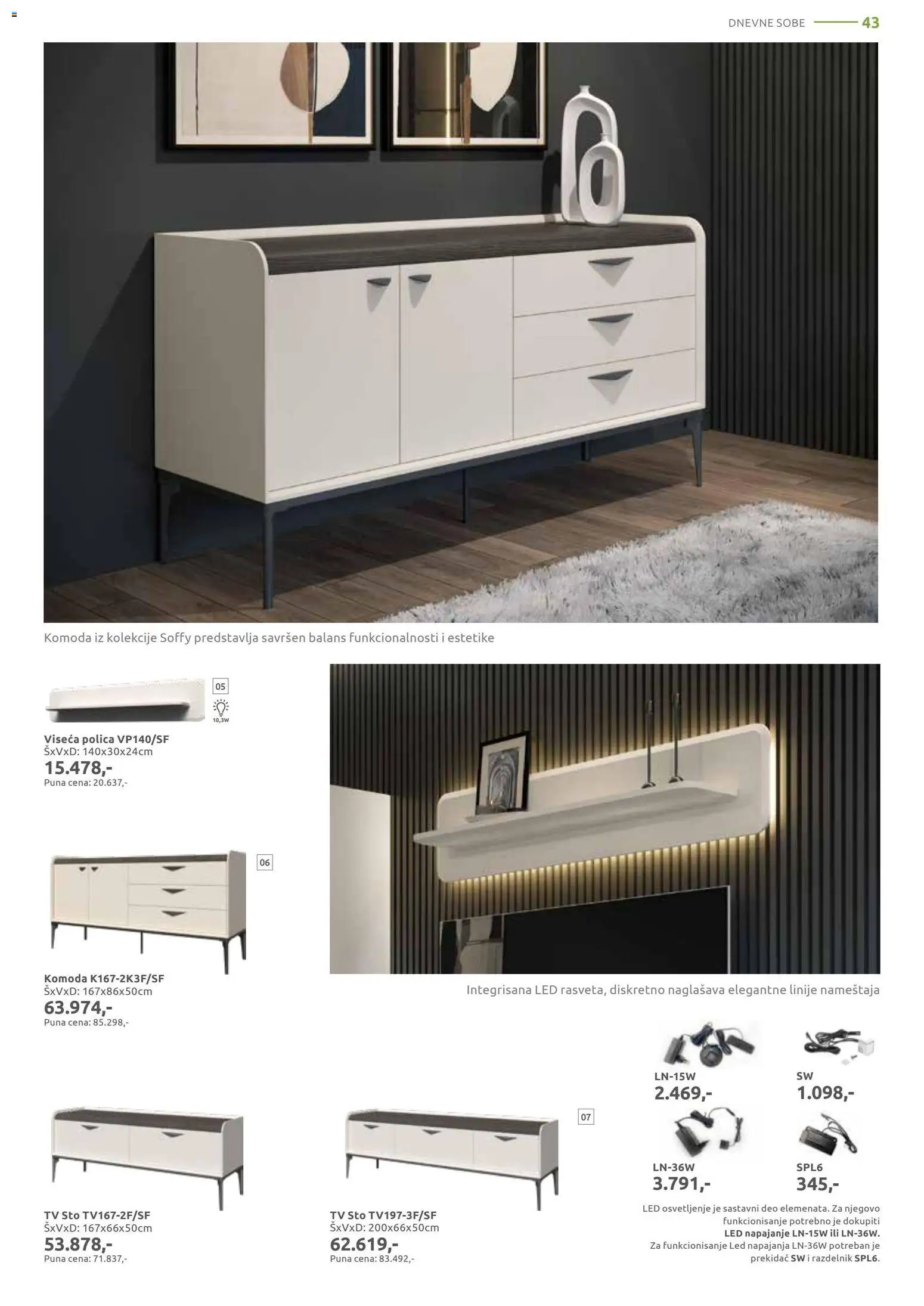 Jela katalog - važi od 06.04.2026 | Strana: 43 | Proizvode: Komoda, Polica, Sto