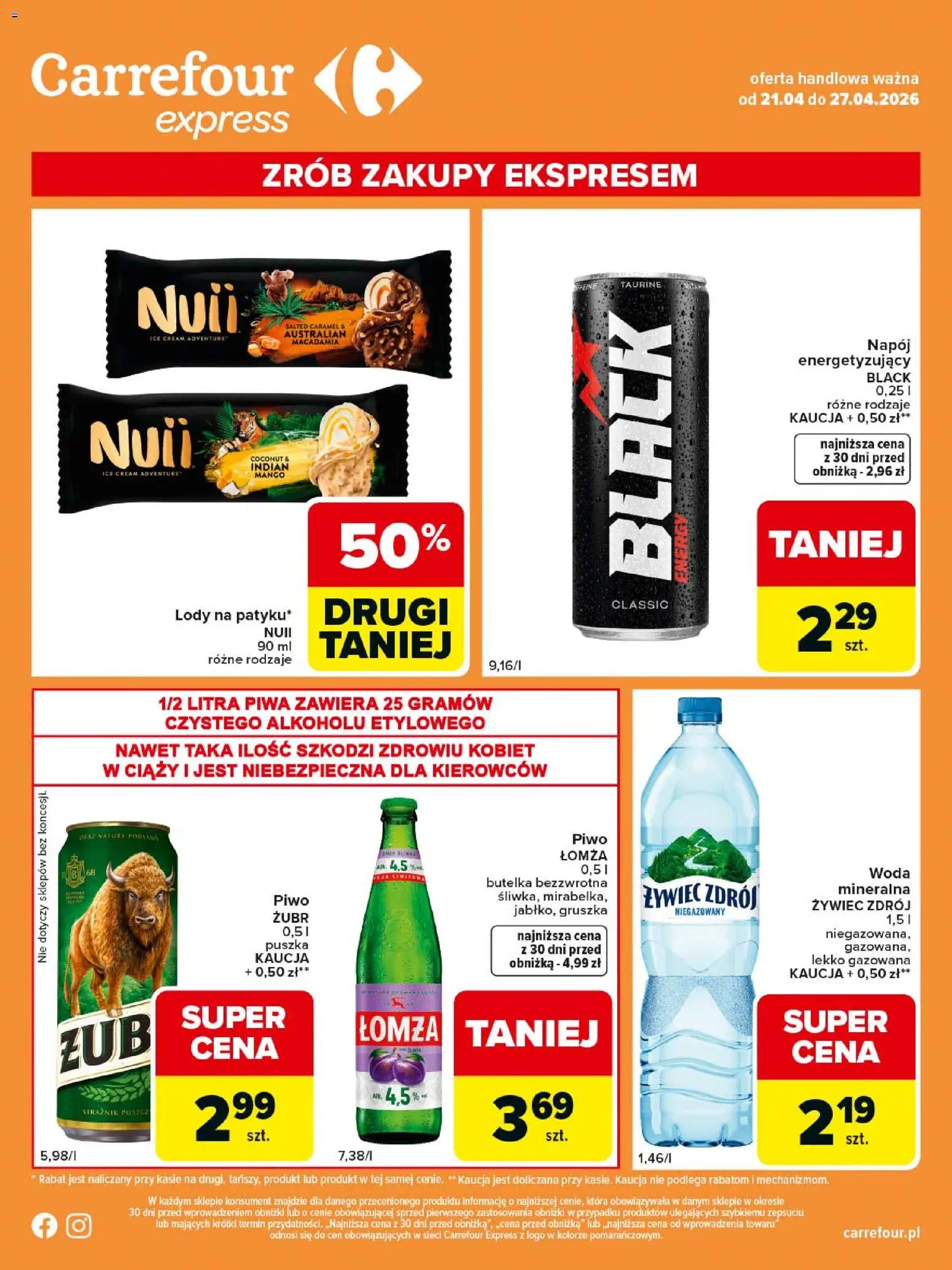 Carrefour gazetka - Express II od 21.04.2026 | Strona: 2 | Produkty: Mango, Gruszka, Piwo, Woda