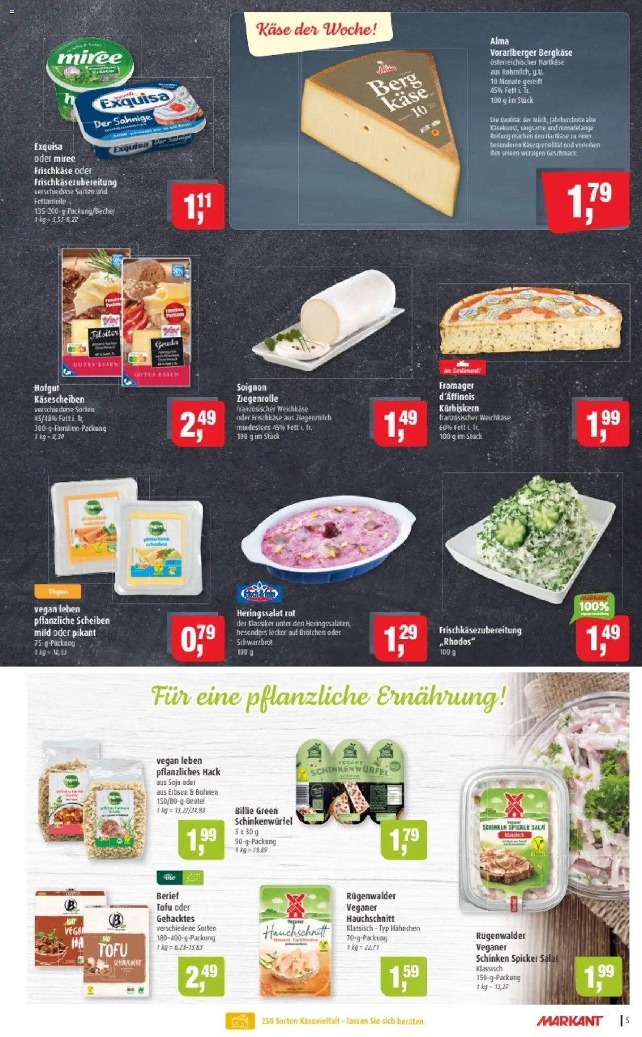 Markant Prospekt 	 – gültig ab 20.10.2025 | Seite: 5 | Produkte: Hahnchen, Käse, Exquisa, Salat