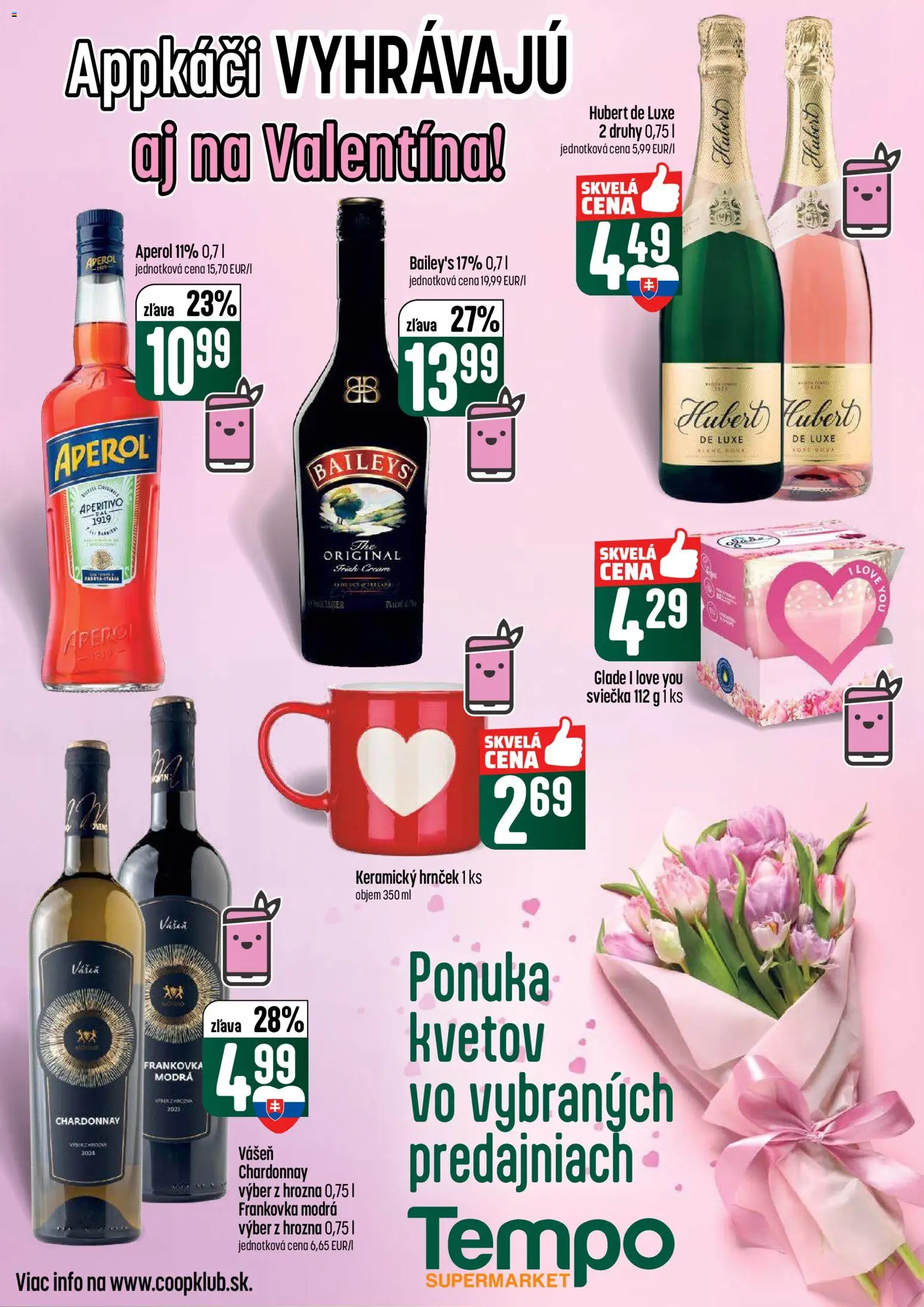 Nové COOP Jednota akcie – leták je platný od 12.02.2026 | Strana: 44 | Produkty: Aperol, Baileys, Hubert de Luxe