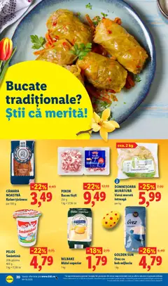 Ofertele Lidl valabile de la 06.04.2026 | Pagină: 20 | Produse: Bacon, Orez, Mălai, Smântână