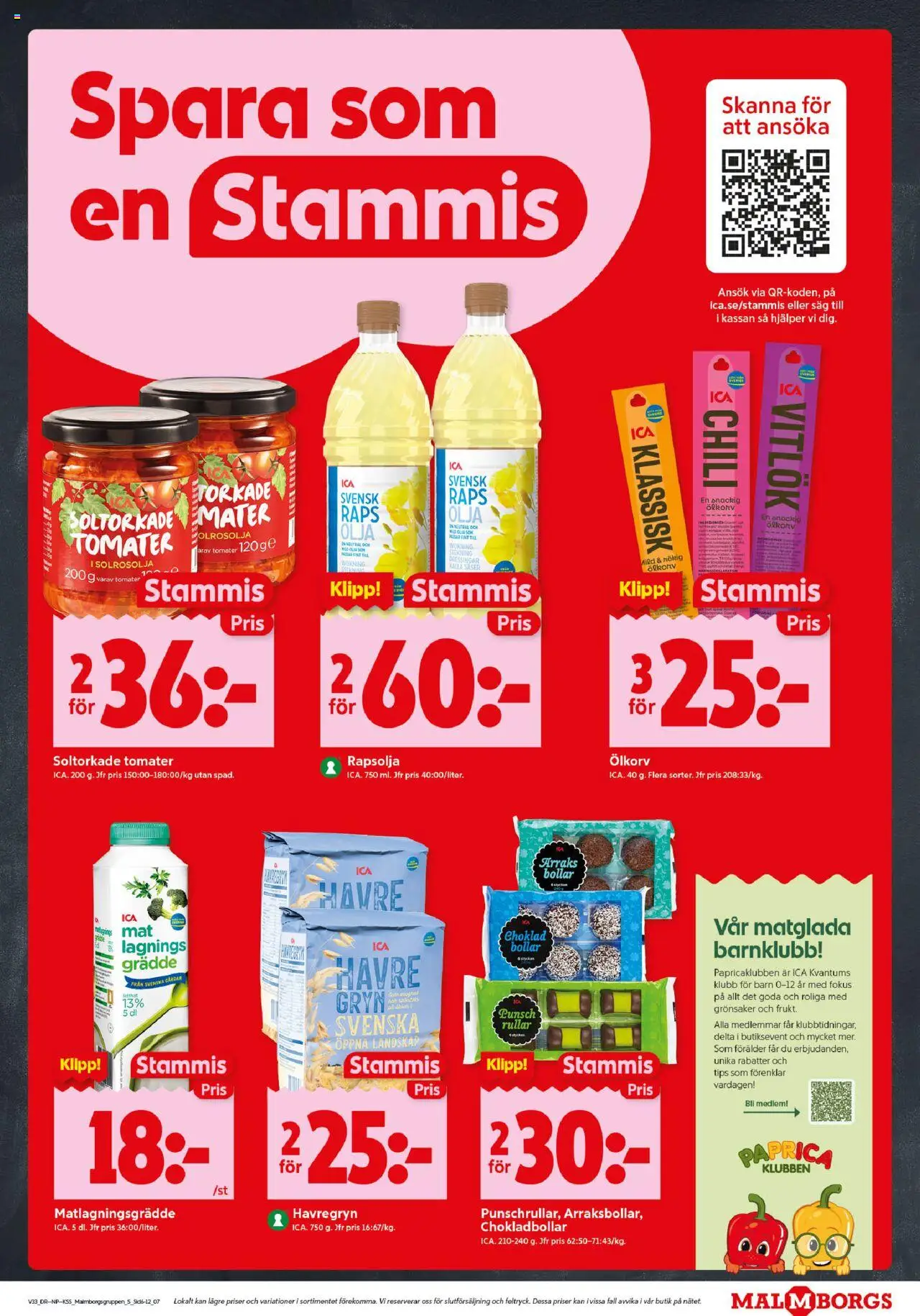ICA Kvantum reklamblad aktuell från 11.08.2025 | Sida: 7 | Produkter: Olja, Chili, Tomater, Matlagningsgrädde