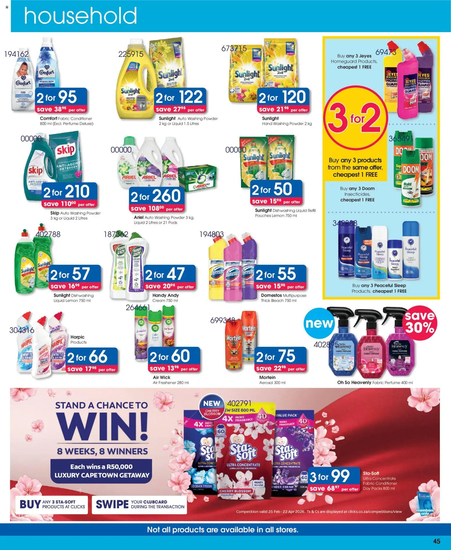 New Clicks catalogue – valid from 09.04.2026 | Page: 45 | Products: Powder, Washing powder, Detergent, Dishwashing liquid