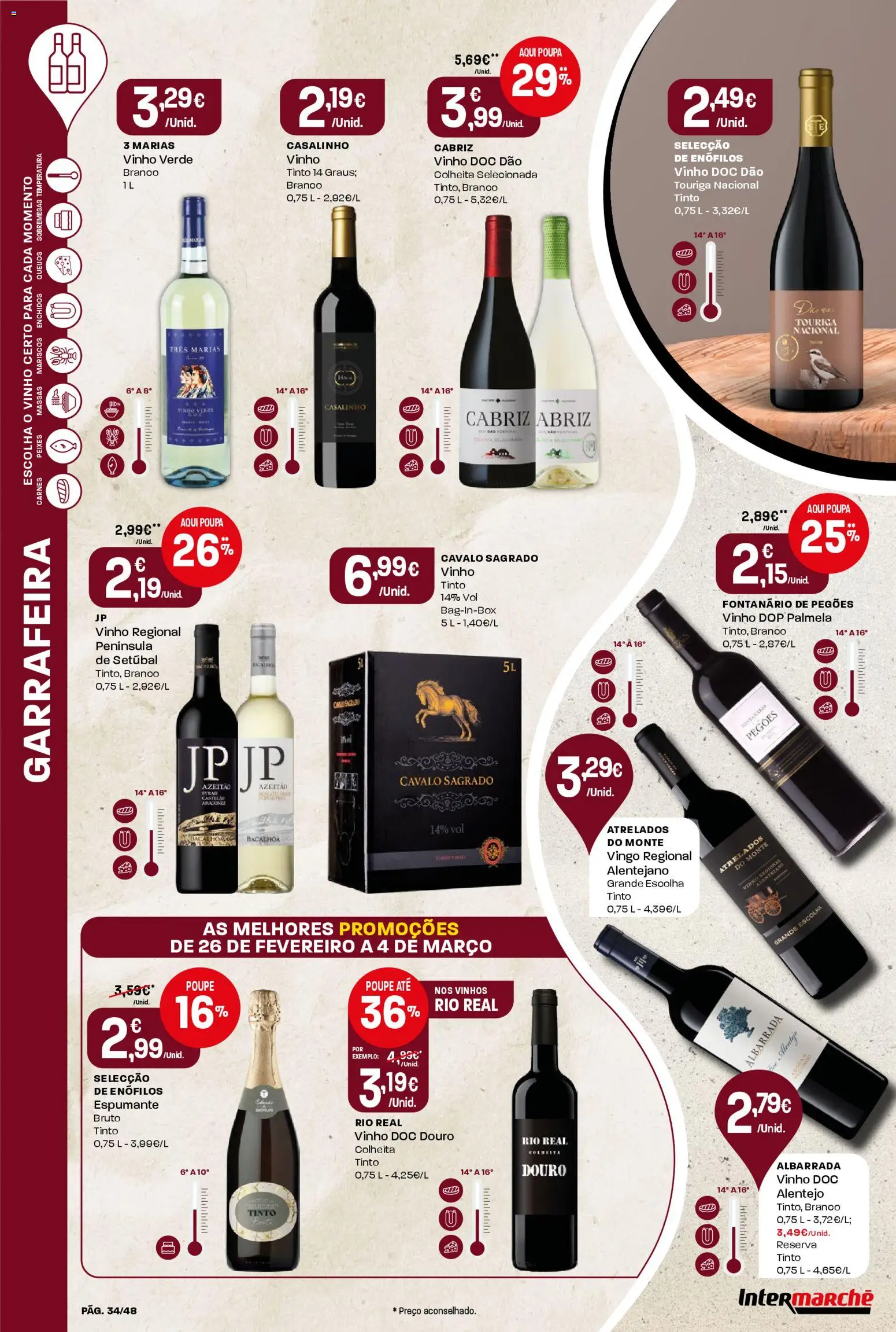 Intermarché folheto │ válido de 26.02.2026 | Página: 34 | Produtos: Espumante, Vinho, Vinho tinto