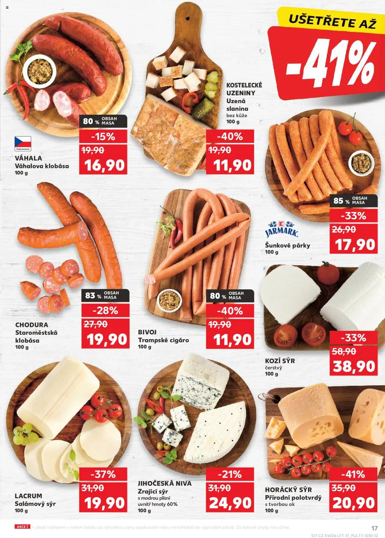 Kaufland leták od 11.06.2025 | Strana: 17 | Produkty: Sýr, Párky, Klobása, Niva