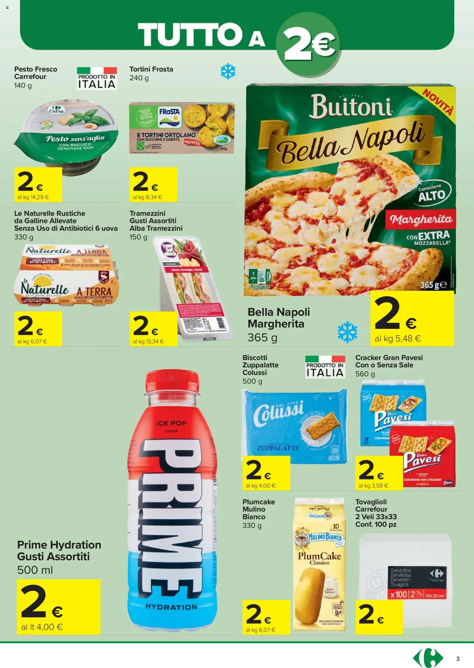 Volantino Carrefour del 02.01.2026 | Pagina: 3 | Prodotti: Rucola, Sale, Basilico, Plumcake