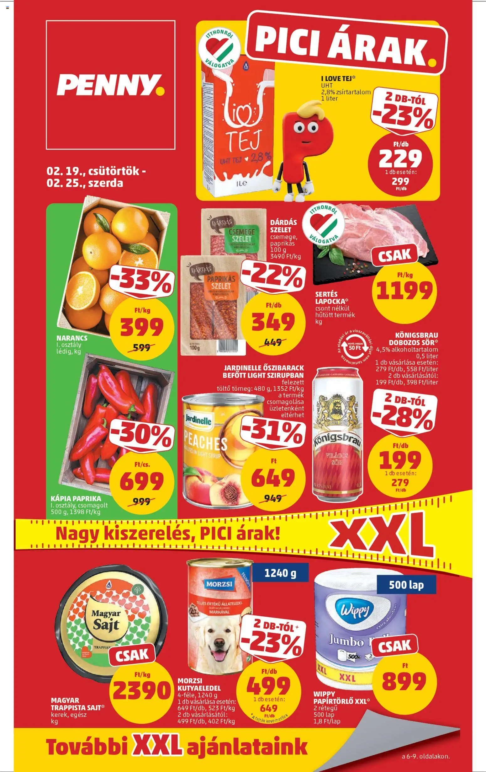 PENNY akciós ujság - amely érvényes a következő dátumtól: 19.02.2026 | Oldal: 1