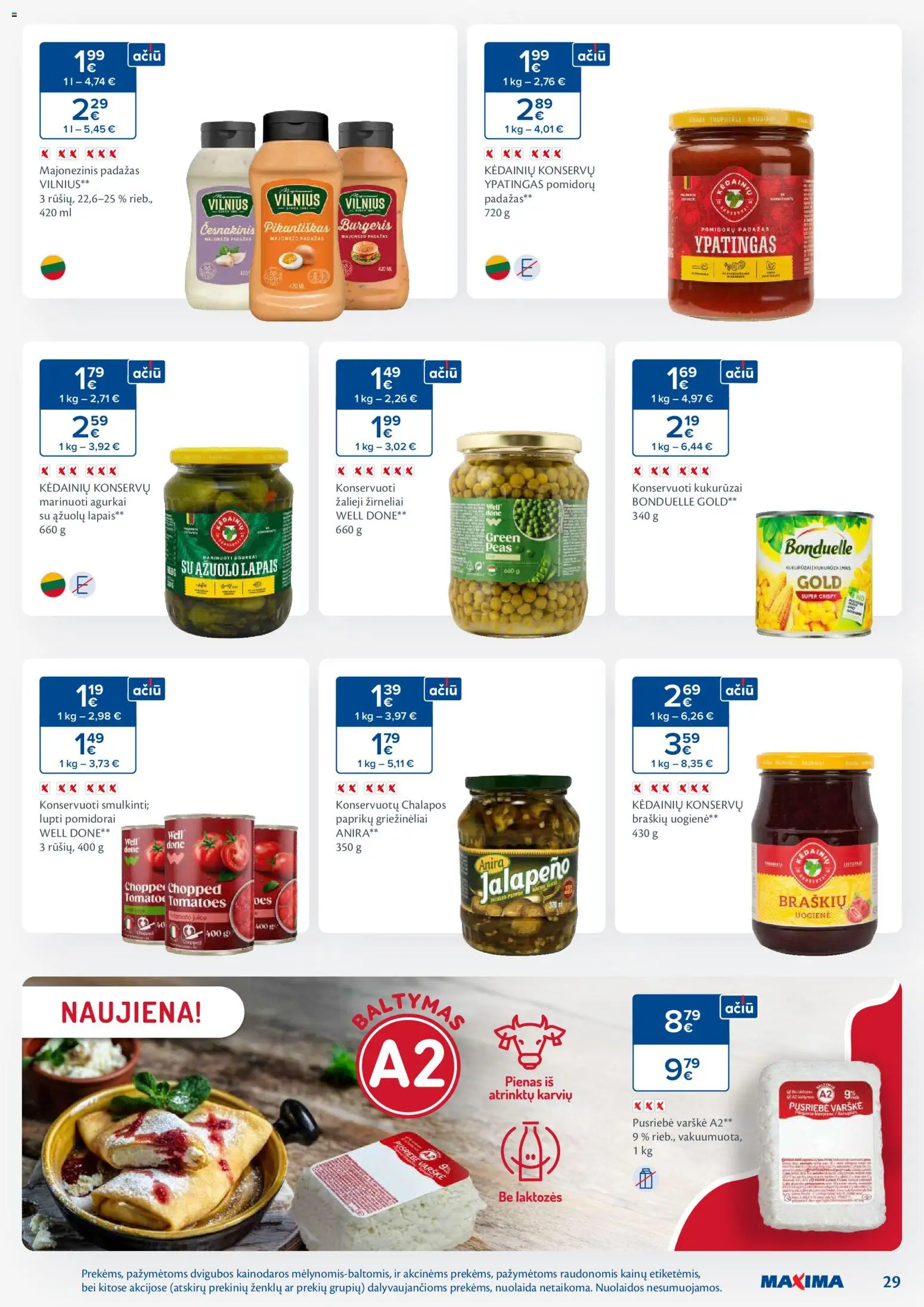 MAXIMA akcijos nuo 20.01.2026 | Puslapis: 29 | Prekių: Agurkai, Kukurūzai, Varškė, Pomidorai