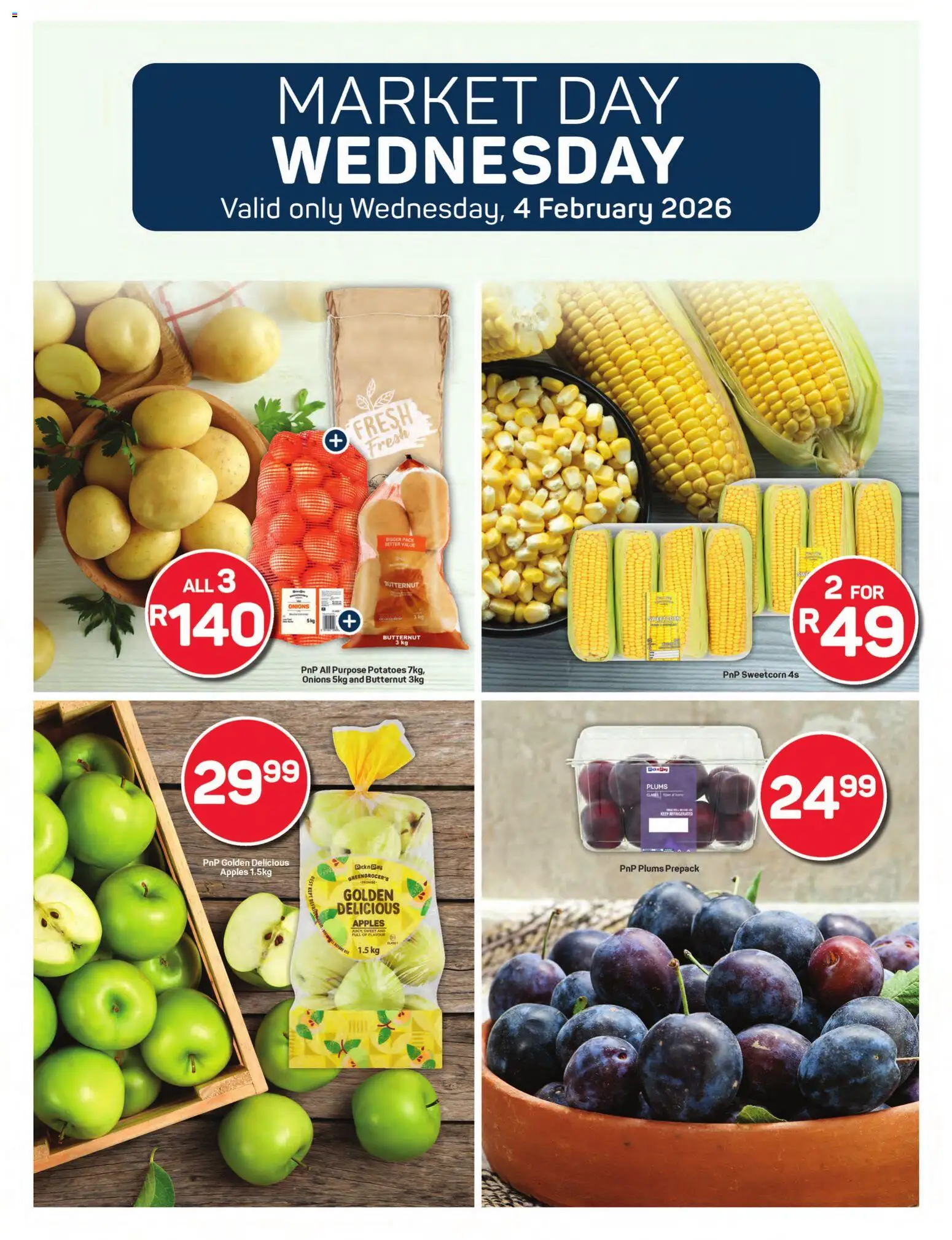 New Pick n Pay catalogue – valid from 02.02.2026 | Page: 5 | Products: Apples, Potatoes, Onions
