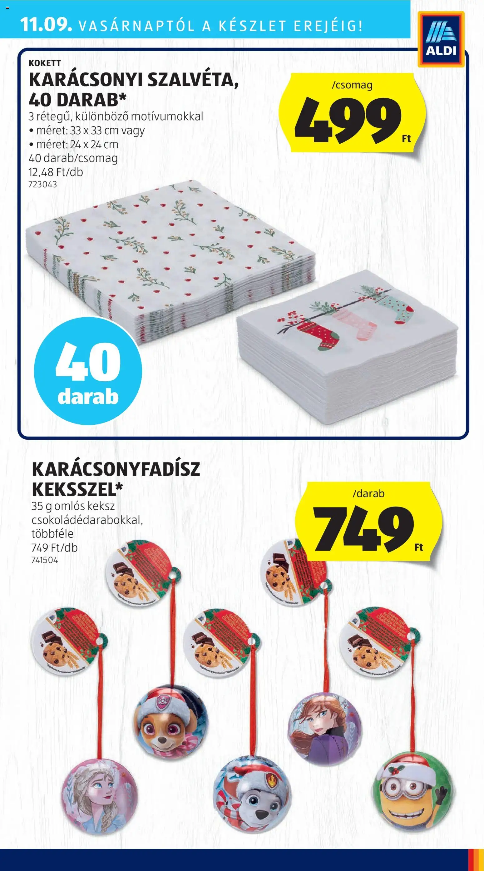 Aldi akciós ujság - amely érvényes a következő dátumtól: 06.11.2025 | Oldal: 5 | Termékek: Karácsonyfadísz, Keksz