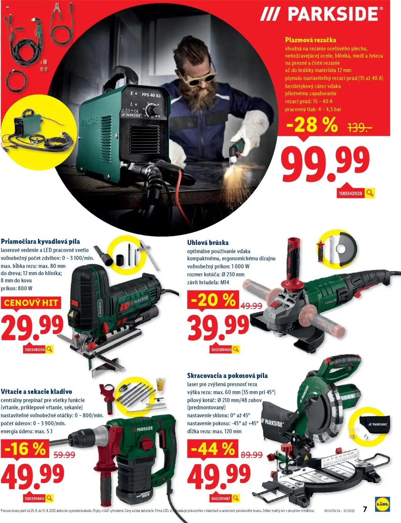 Lidl online magazín │ platný od 25.08.2025 | Strana: 7 | Produkty: Laser, Svetlo, Píla, Rezačka
